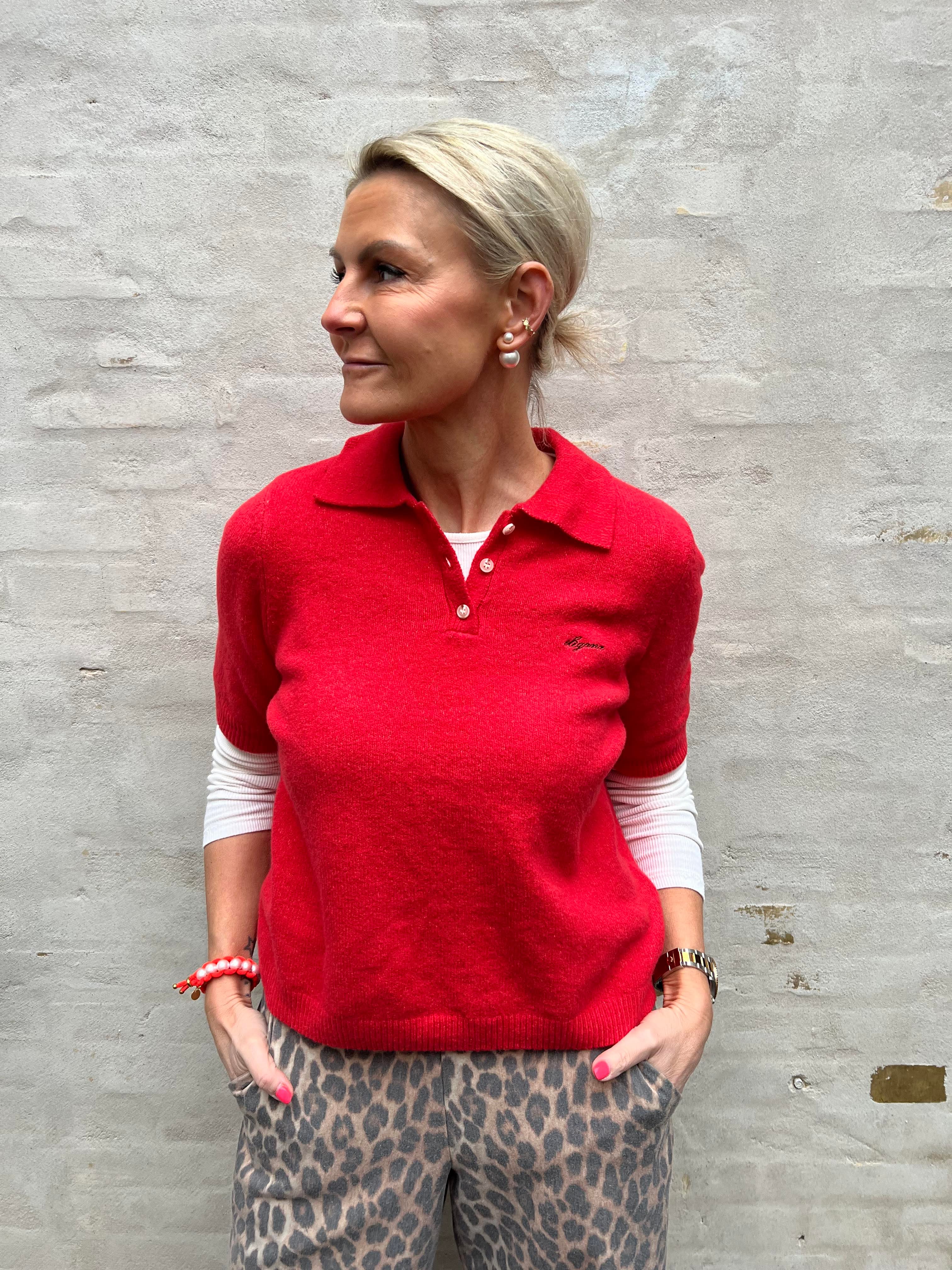DEBBIE SS Knit Polo - Poinsettia