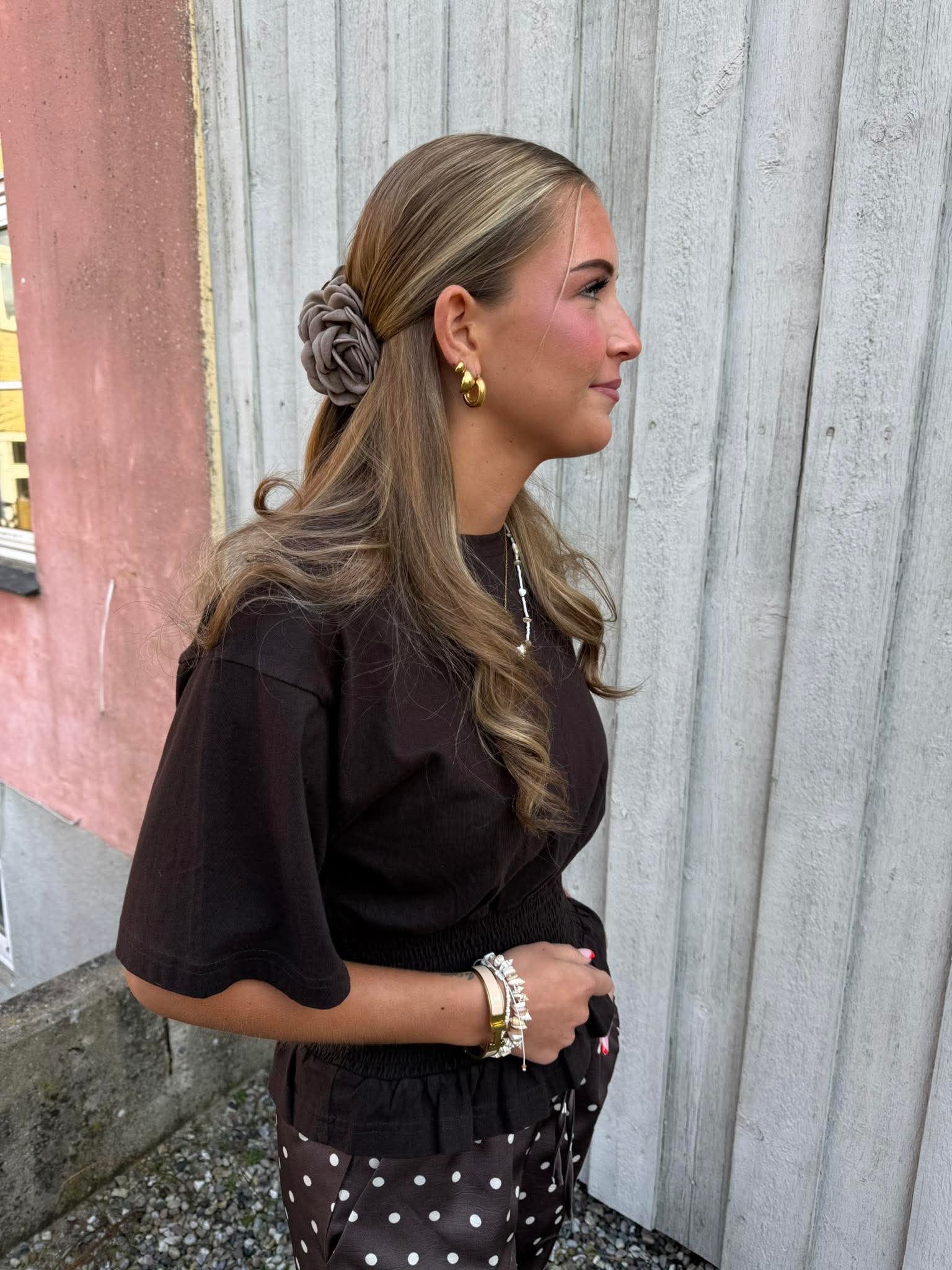 Dray Boxy Smock Tee - Mörkbrun