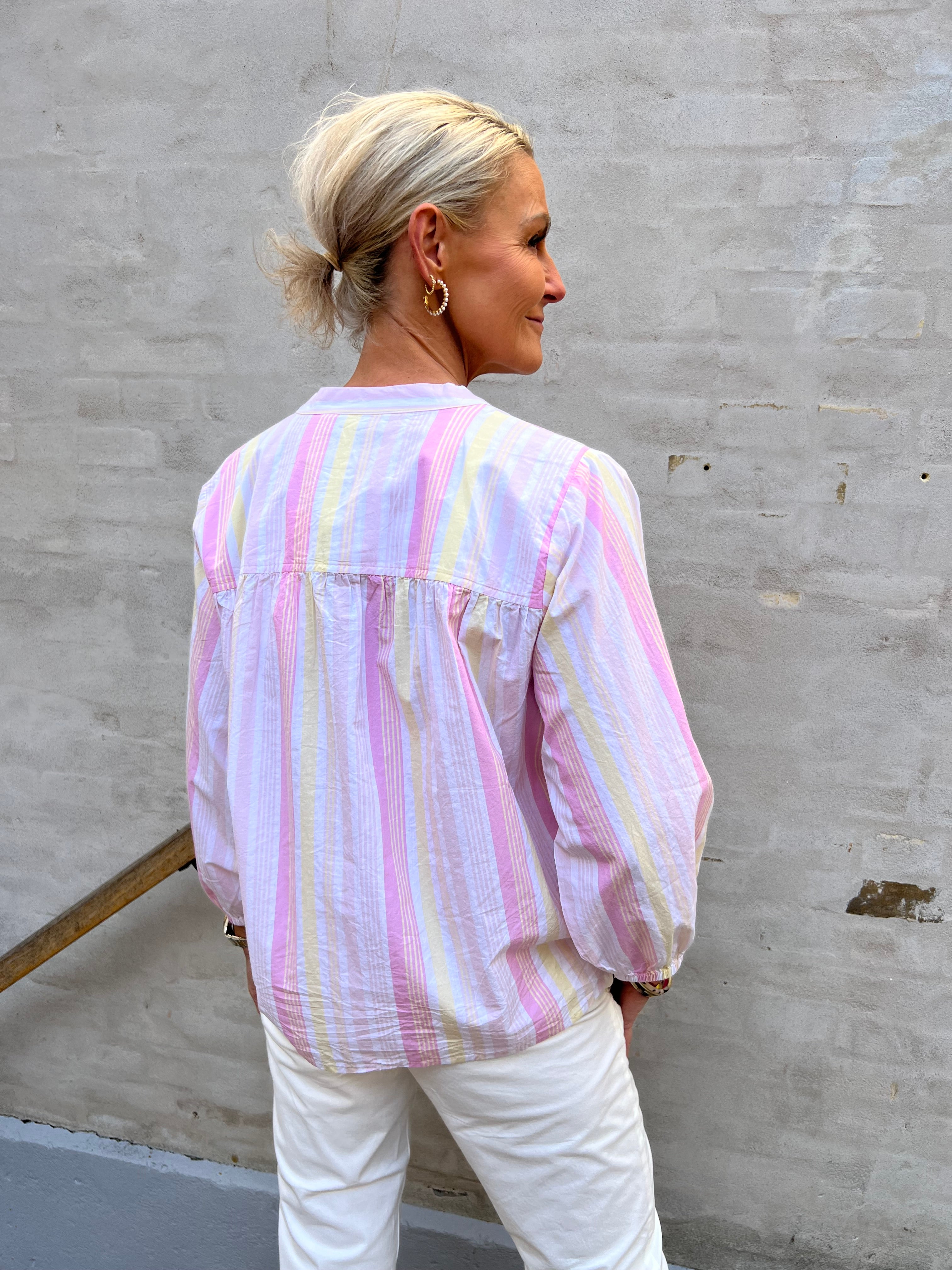 Beha blouse pink/yellow/lavender stripe