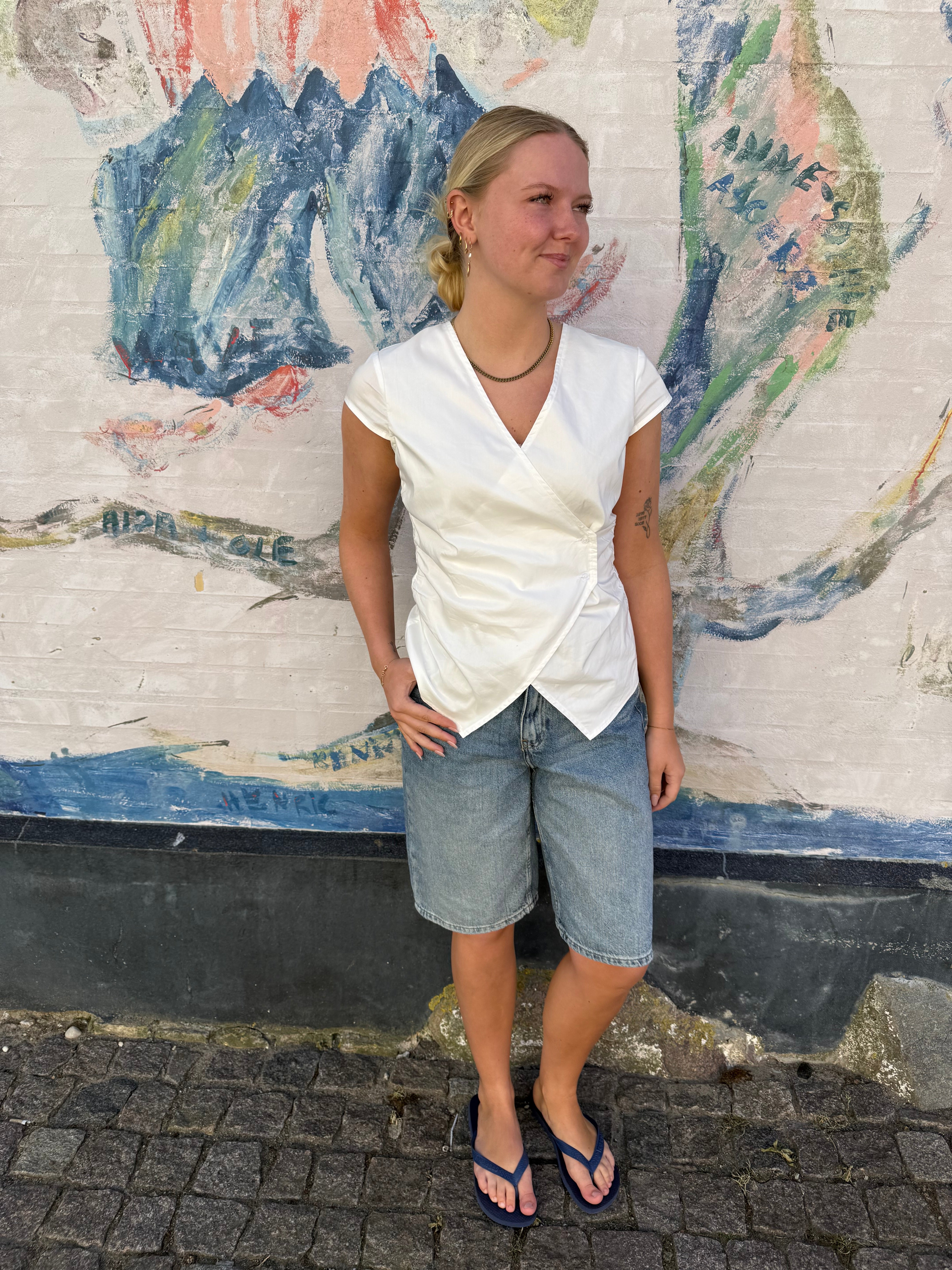 Fidi Poplin Top - White
