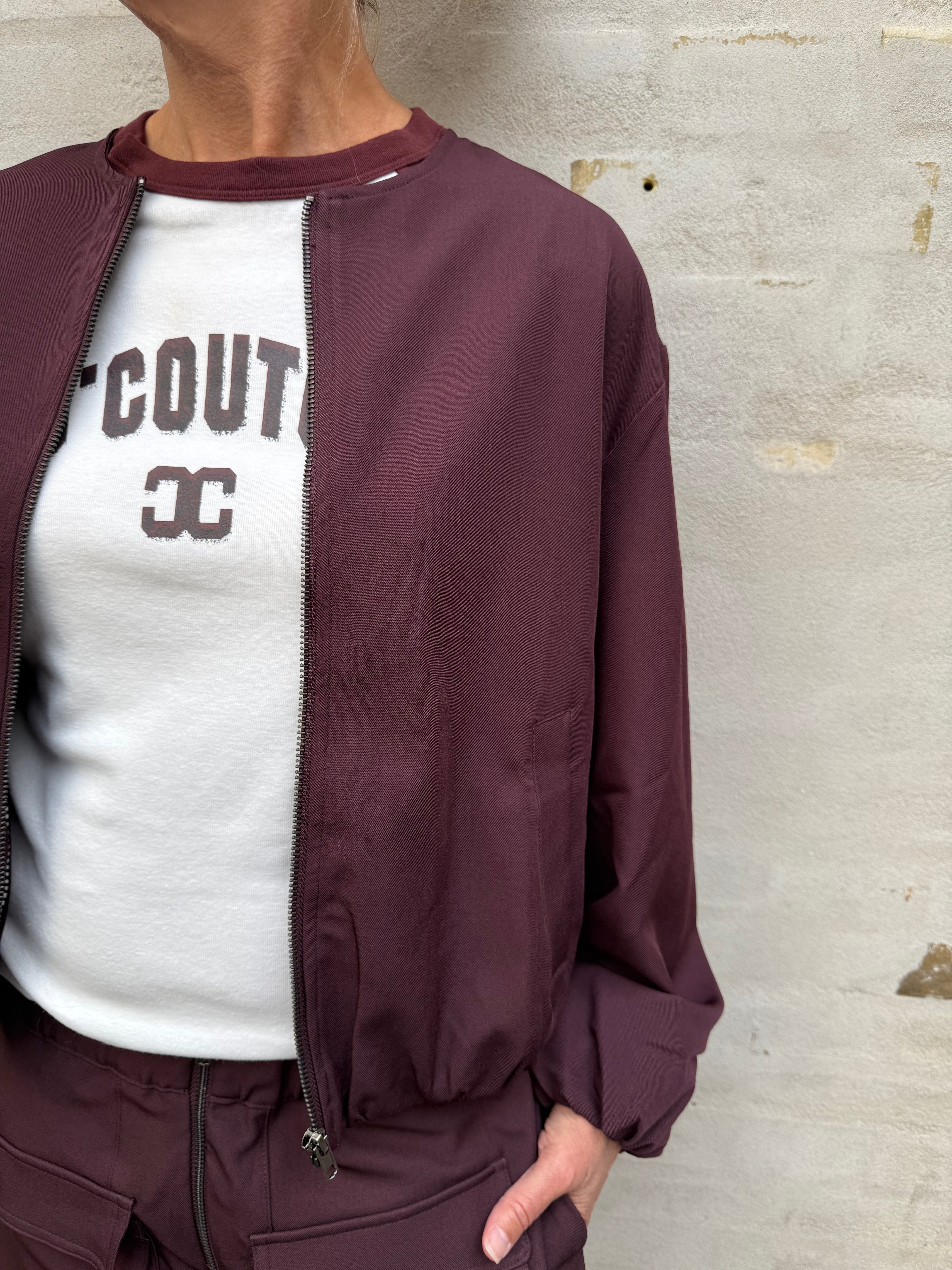 Luna Balloon Zip Jacket - Winered