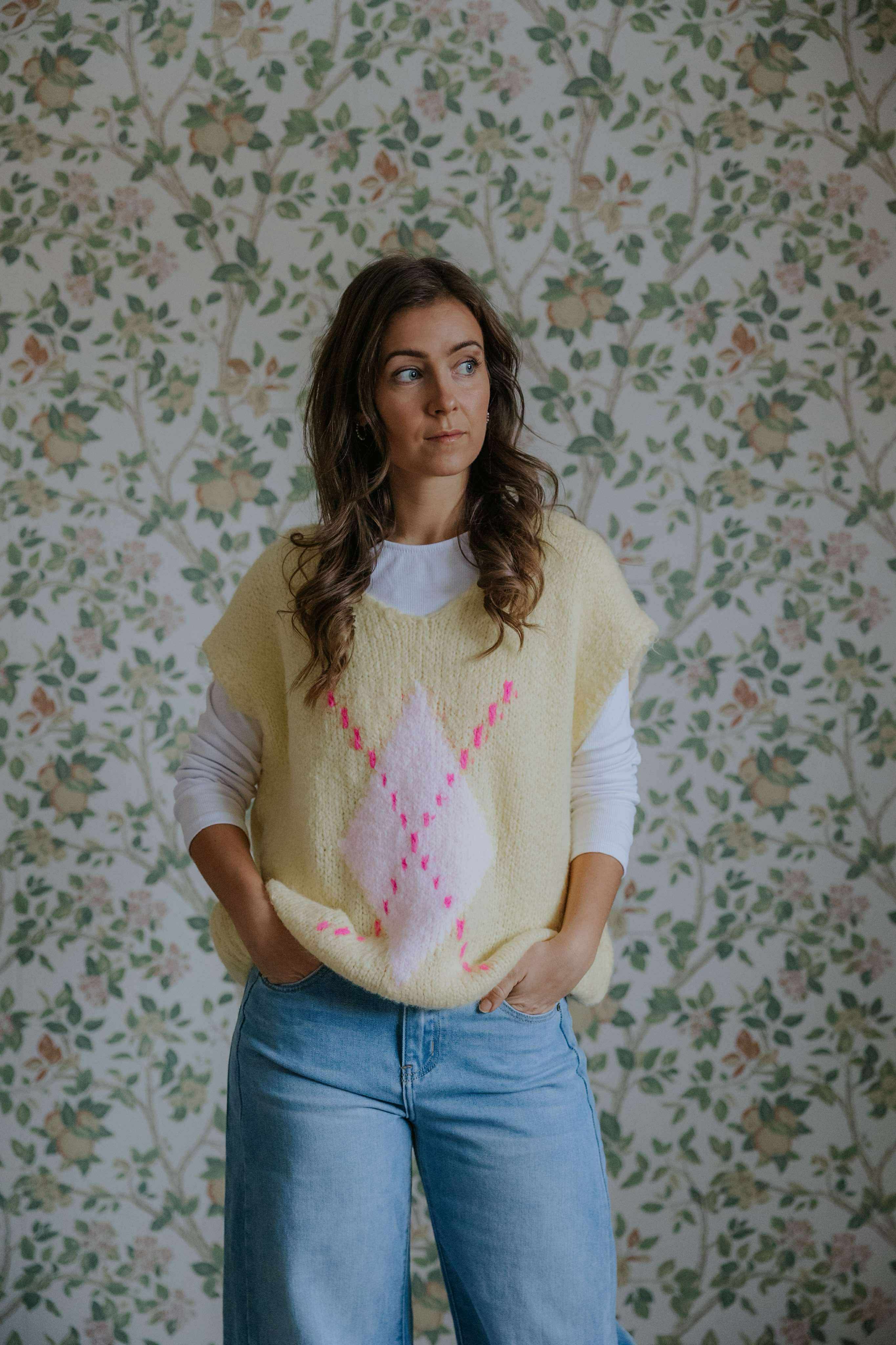 Viola Knit Vest - Yellow