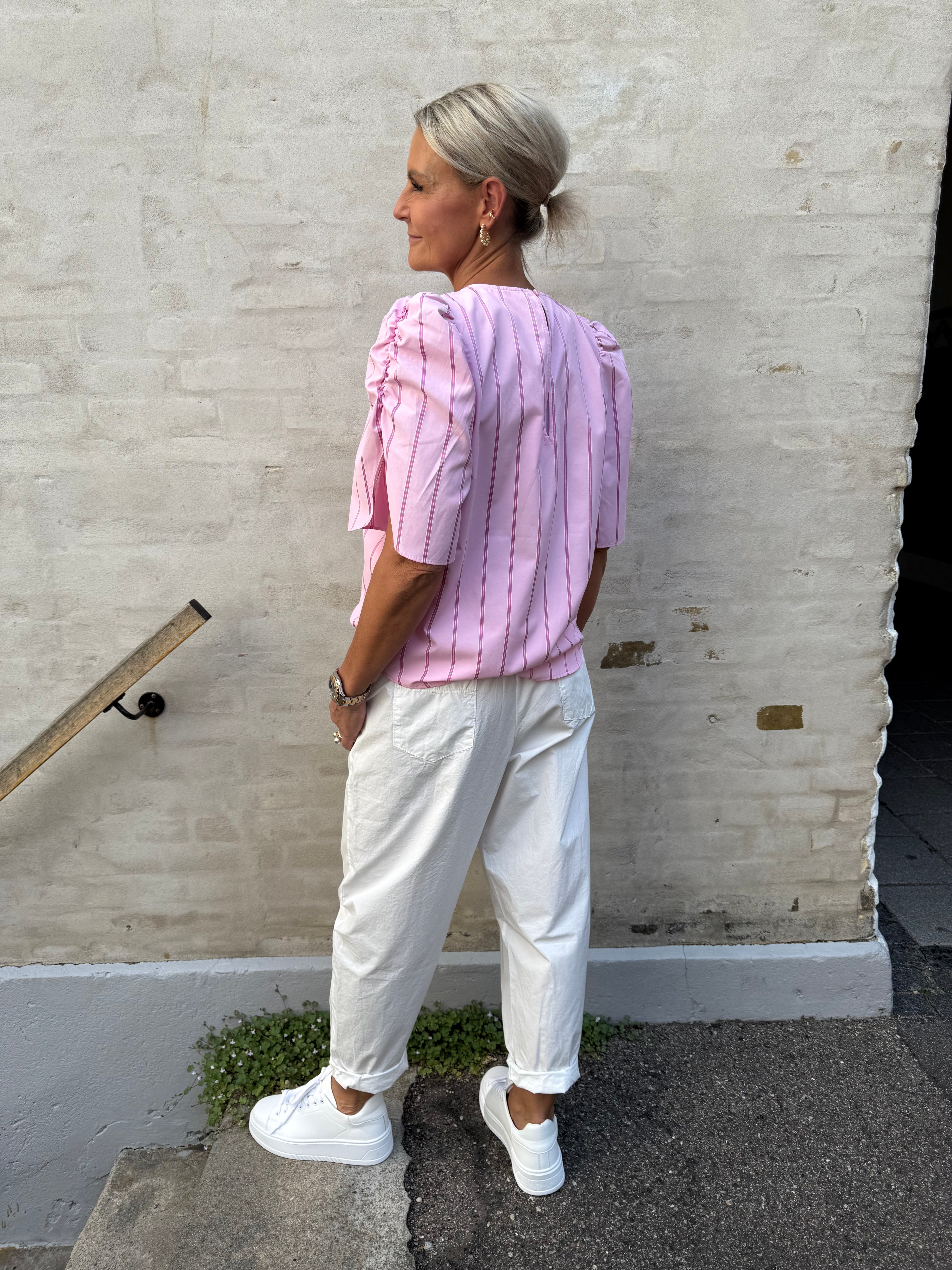 Rosalina Stripe Blouse - Pale Pink