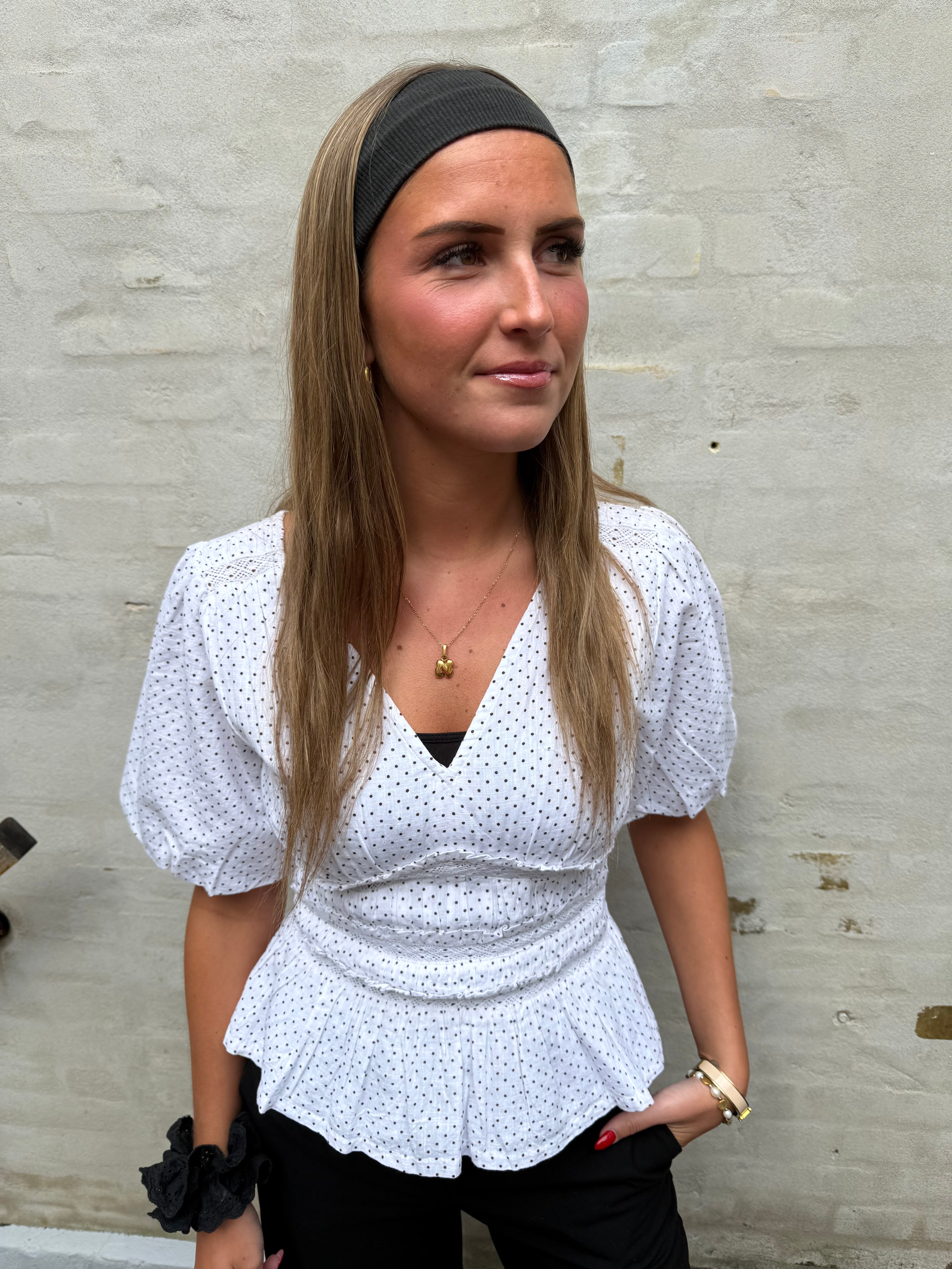 Sapura Mini Dot Blouse - White