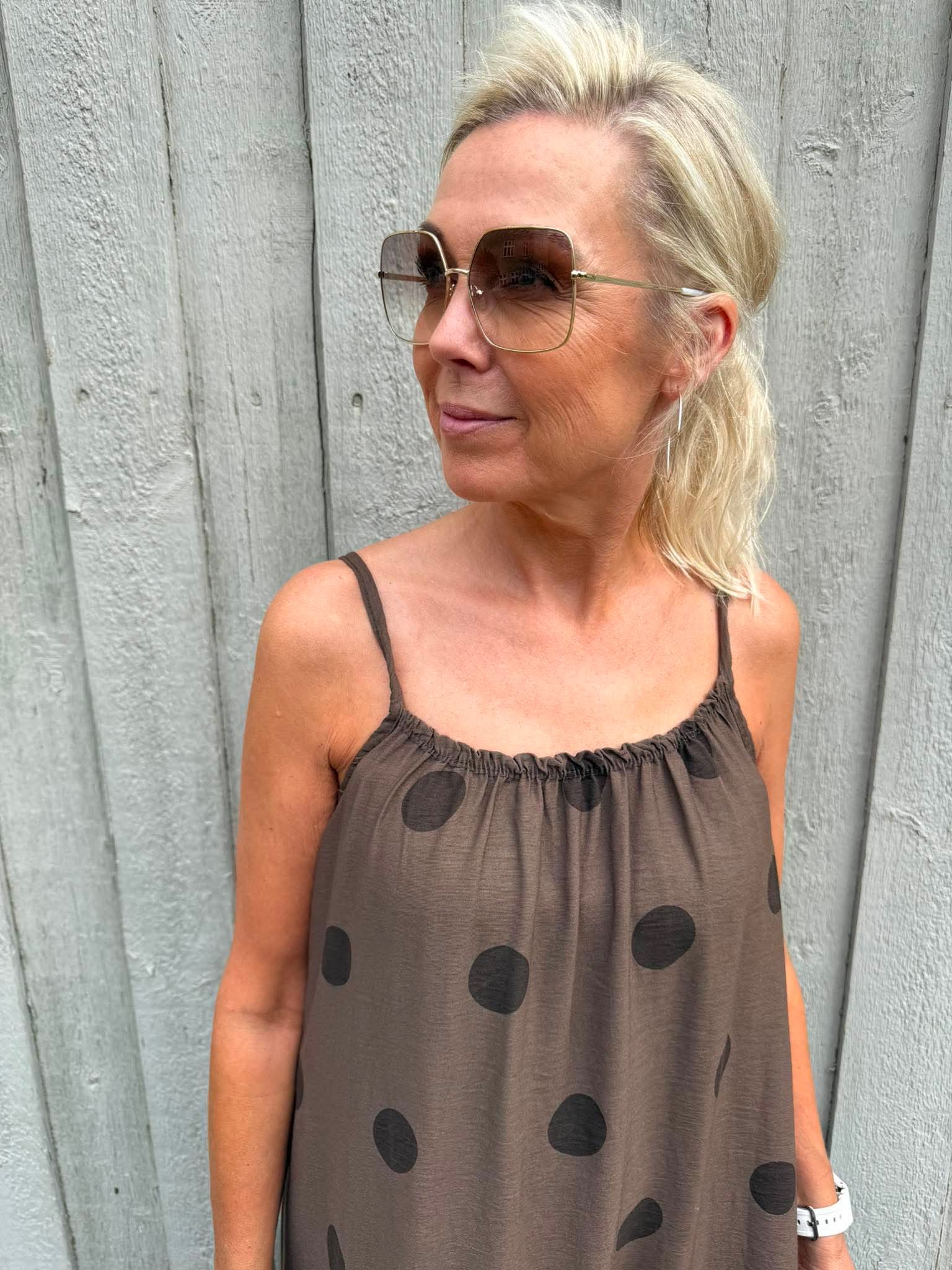Dot Dress - Dark Brown