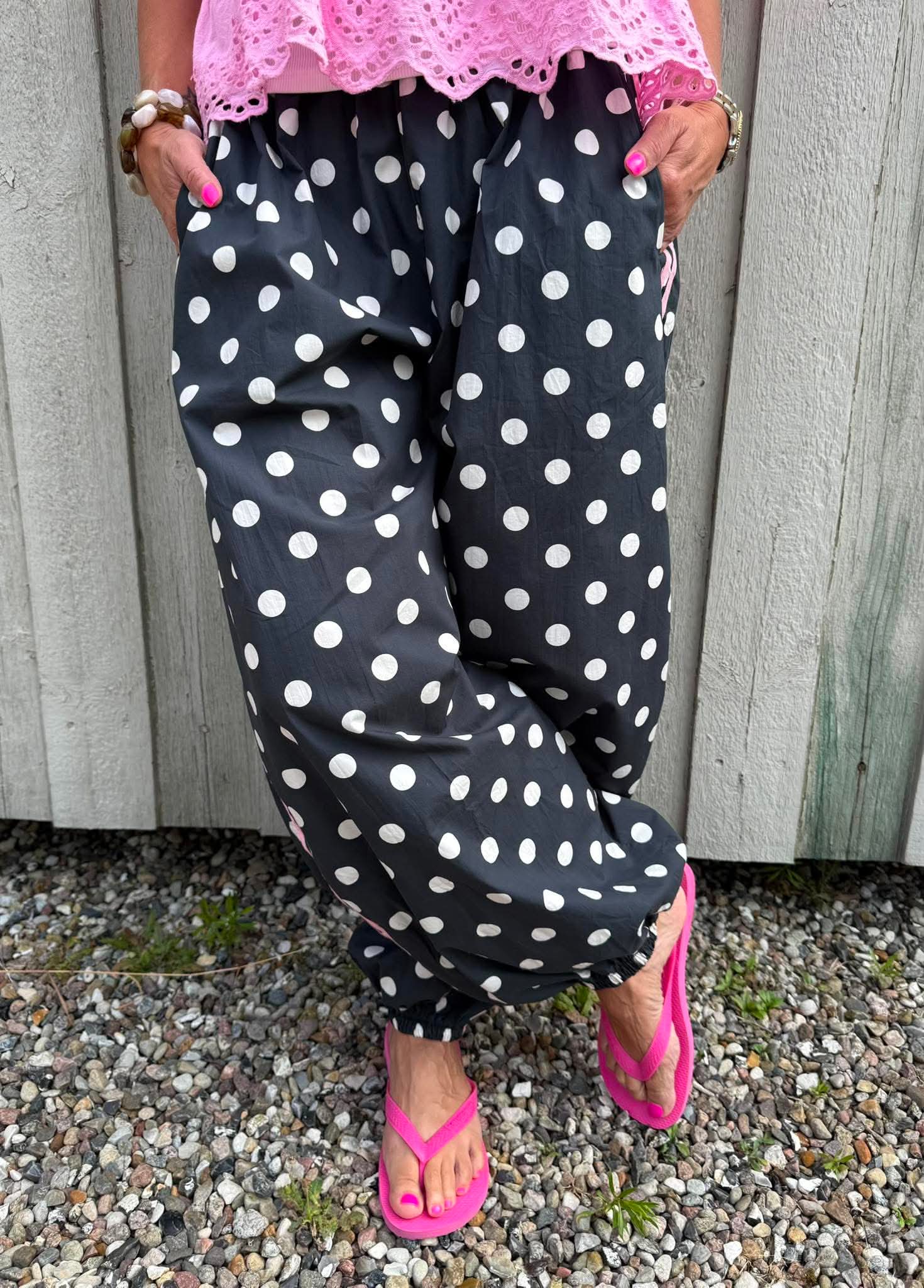 Ballon Dot Pants - Black/White