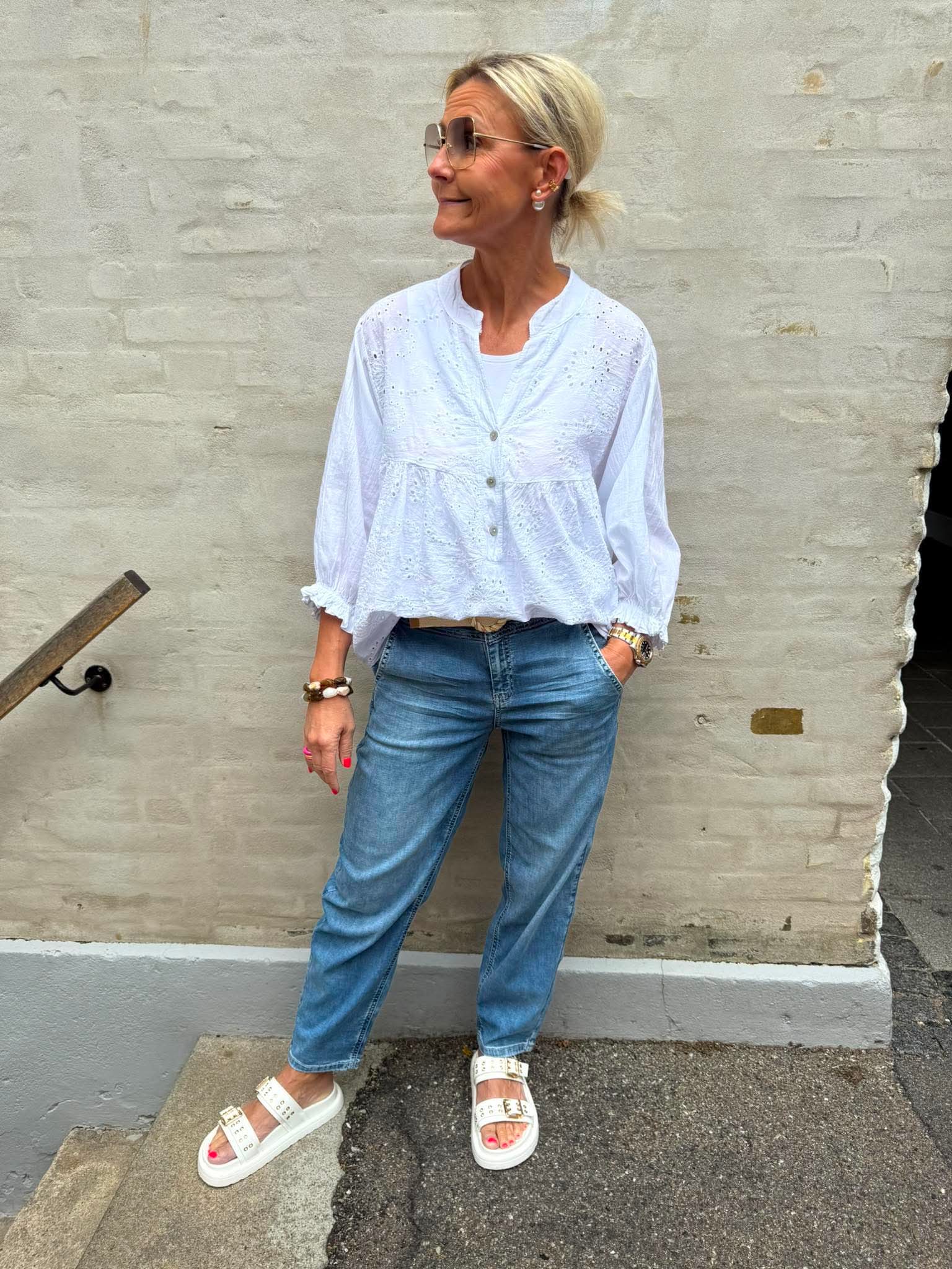 Karlie Barrel High Waist - Medium Blue