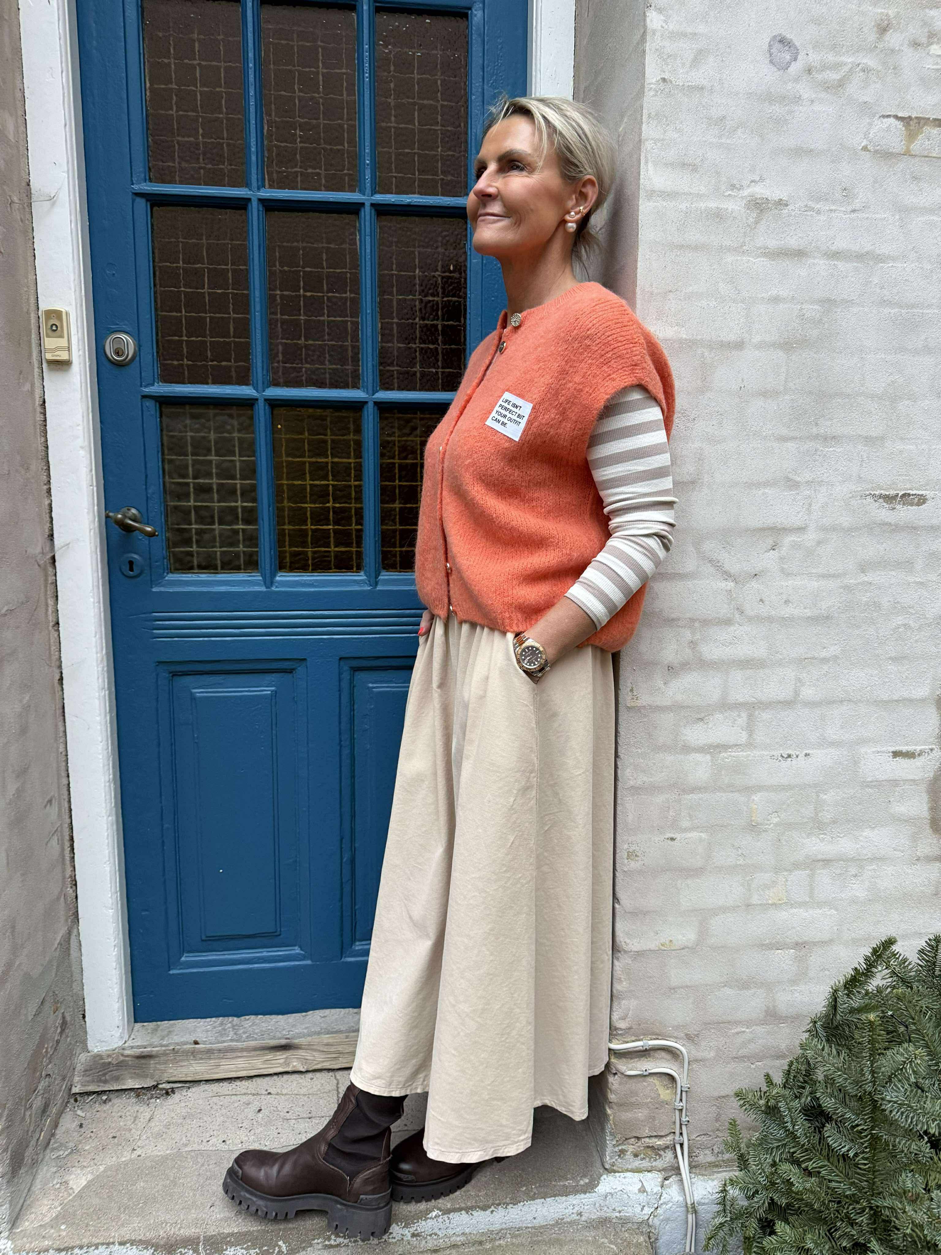 VIRGINIA corduroy skirt - Pearl