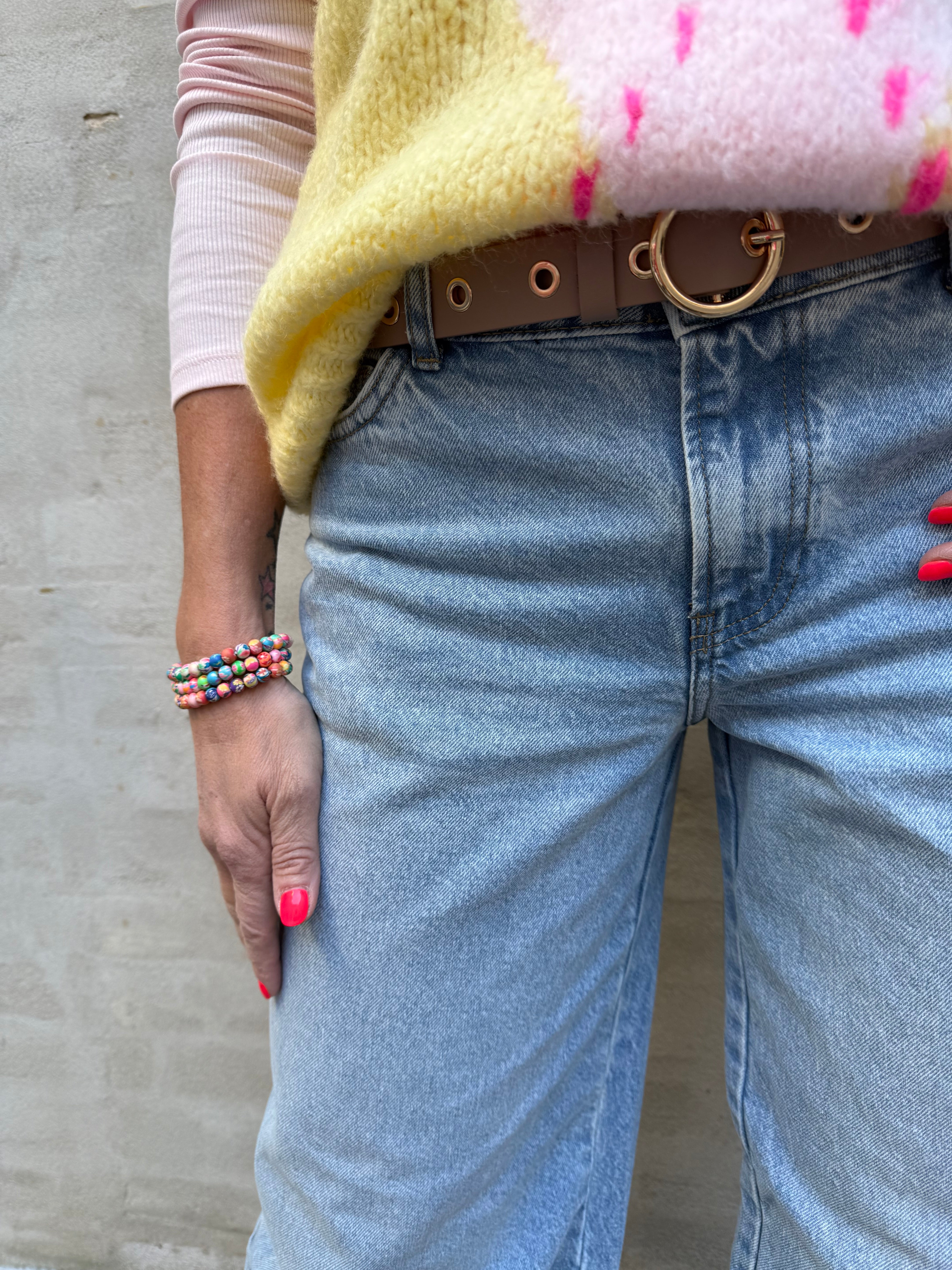 Selma low waist wide jeans - Light Blue Denim