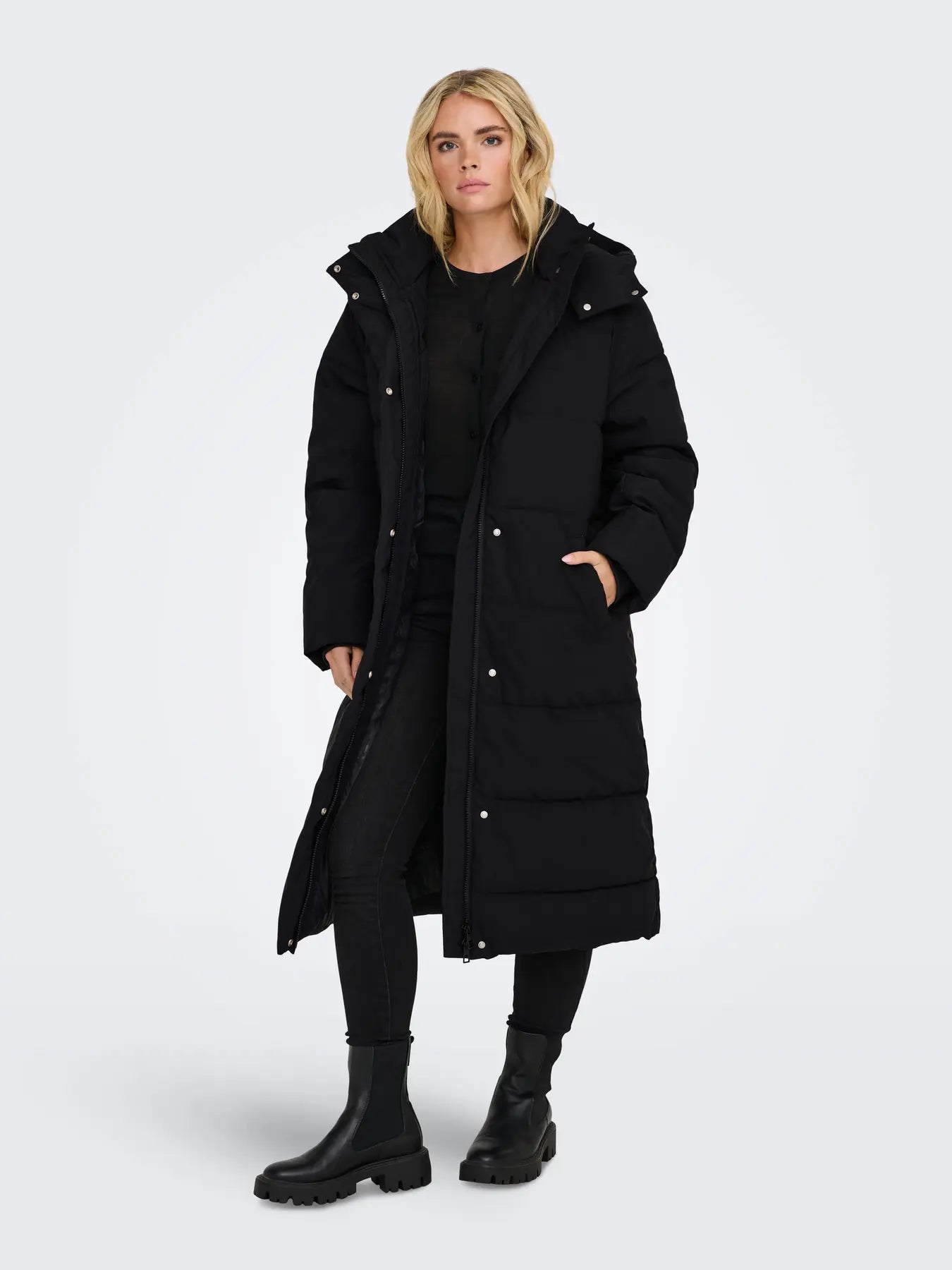 MAJA LONG PADDED JACKET - Black