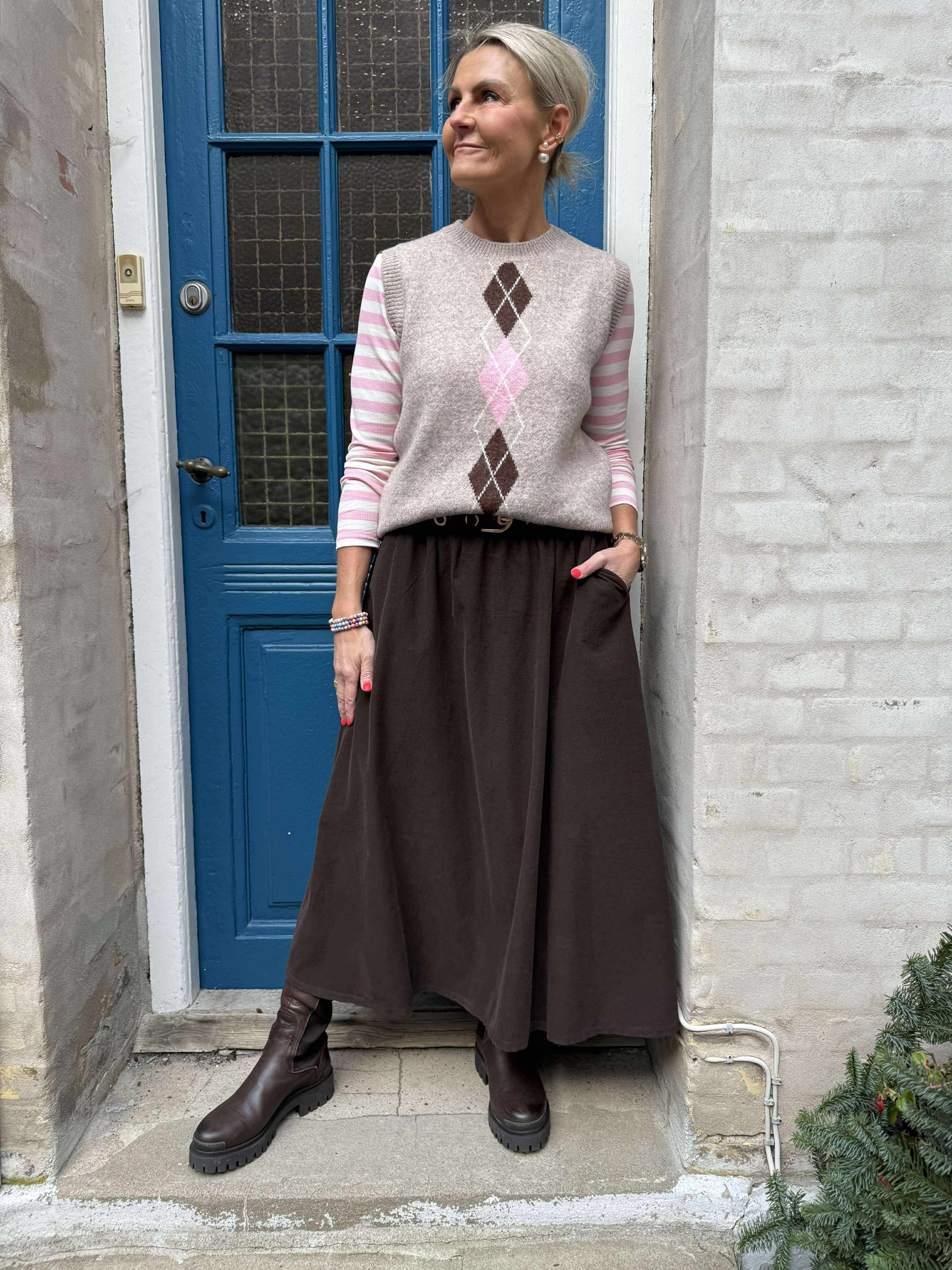 VIRGINIA corduroy skirt - Coffee