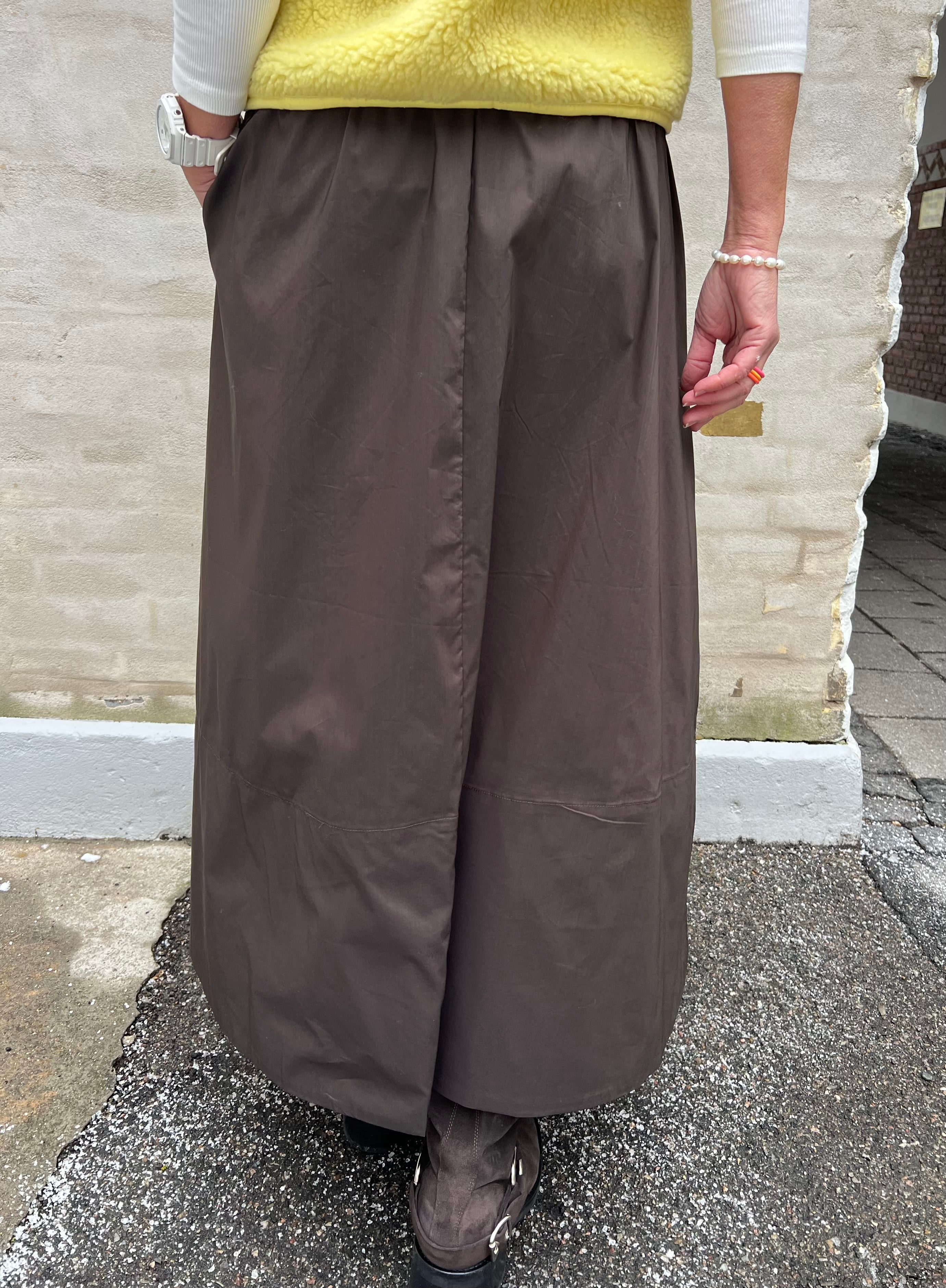 Yara Poplin Skirt - Chocolate brown