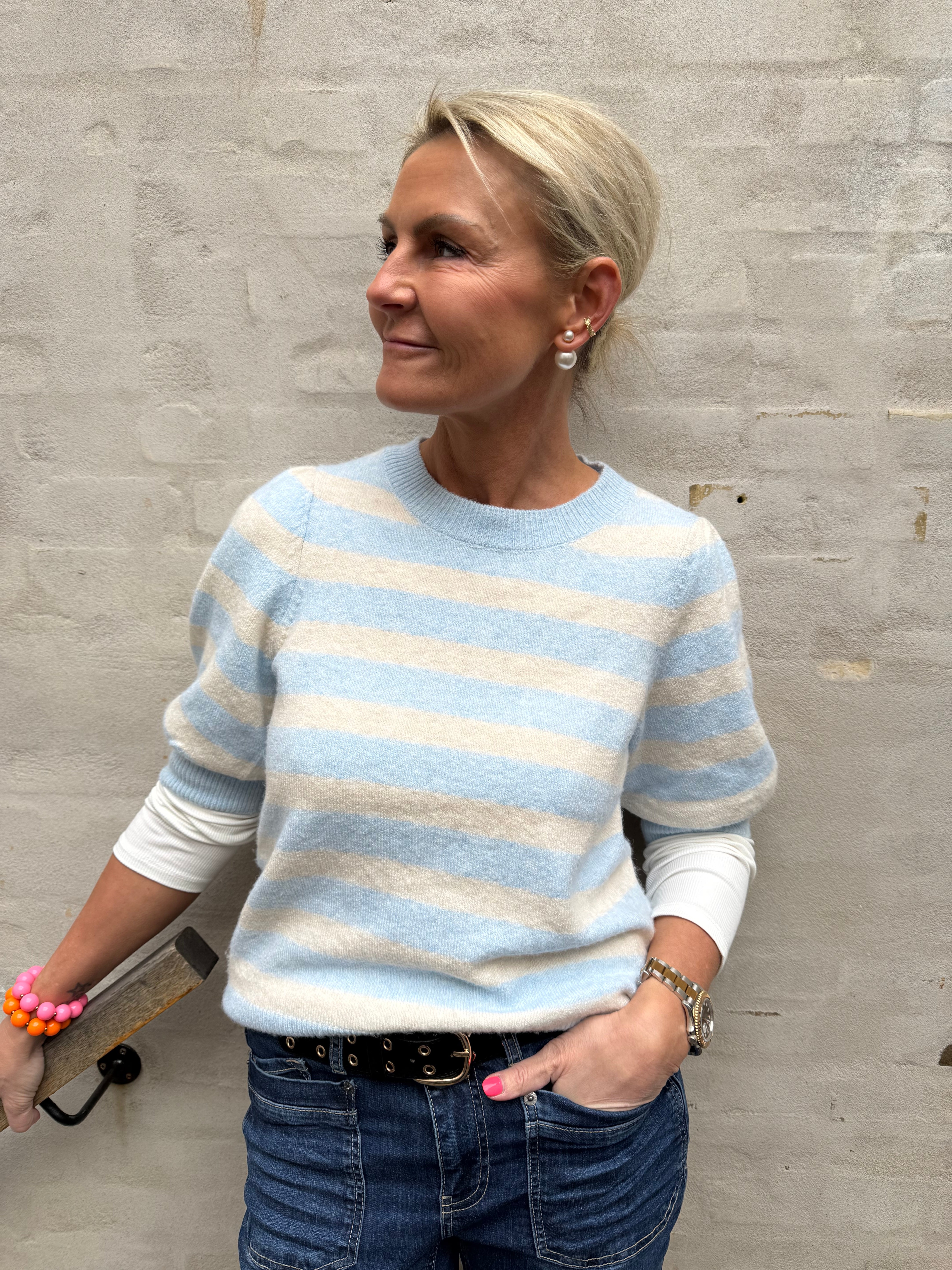 DOFFY O-NECK PULLOVER - Cashmere Blue BIRCH