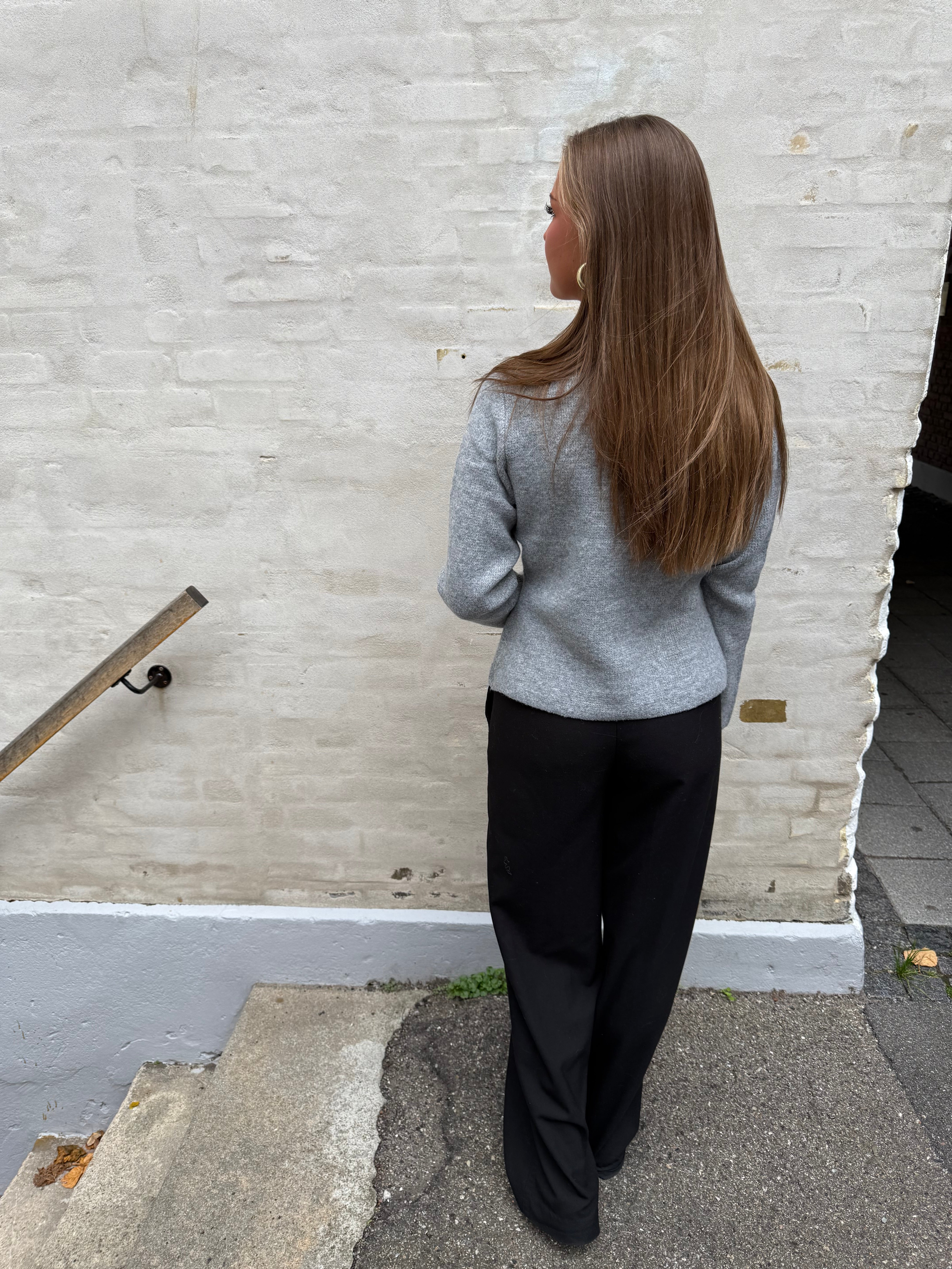 LEA LIFE L/S BUTTON CARDIGAN - Medium Grey Melange