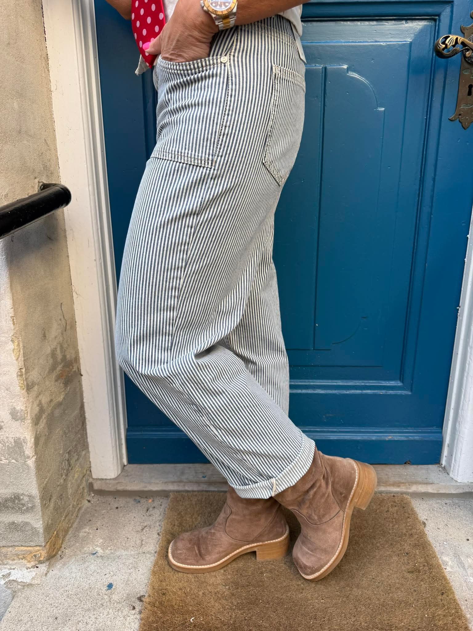 Amalia Straight Leg - Indigo Striped Wash