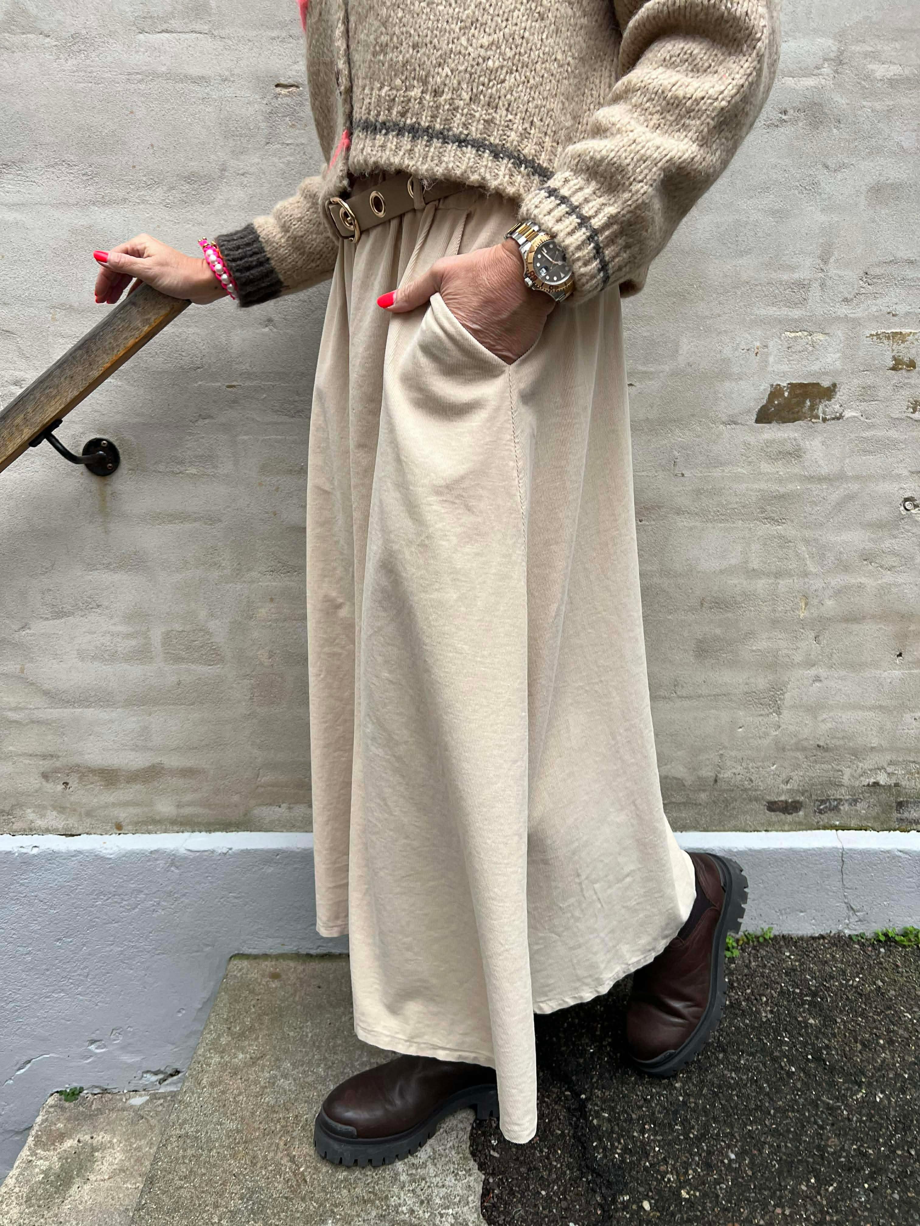 VIRGINIA corduroy skirt - Pearl