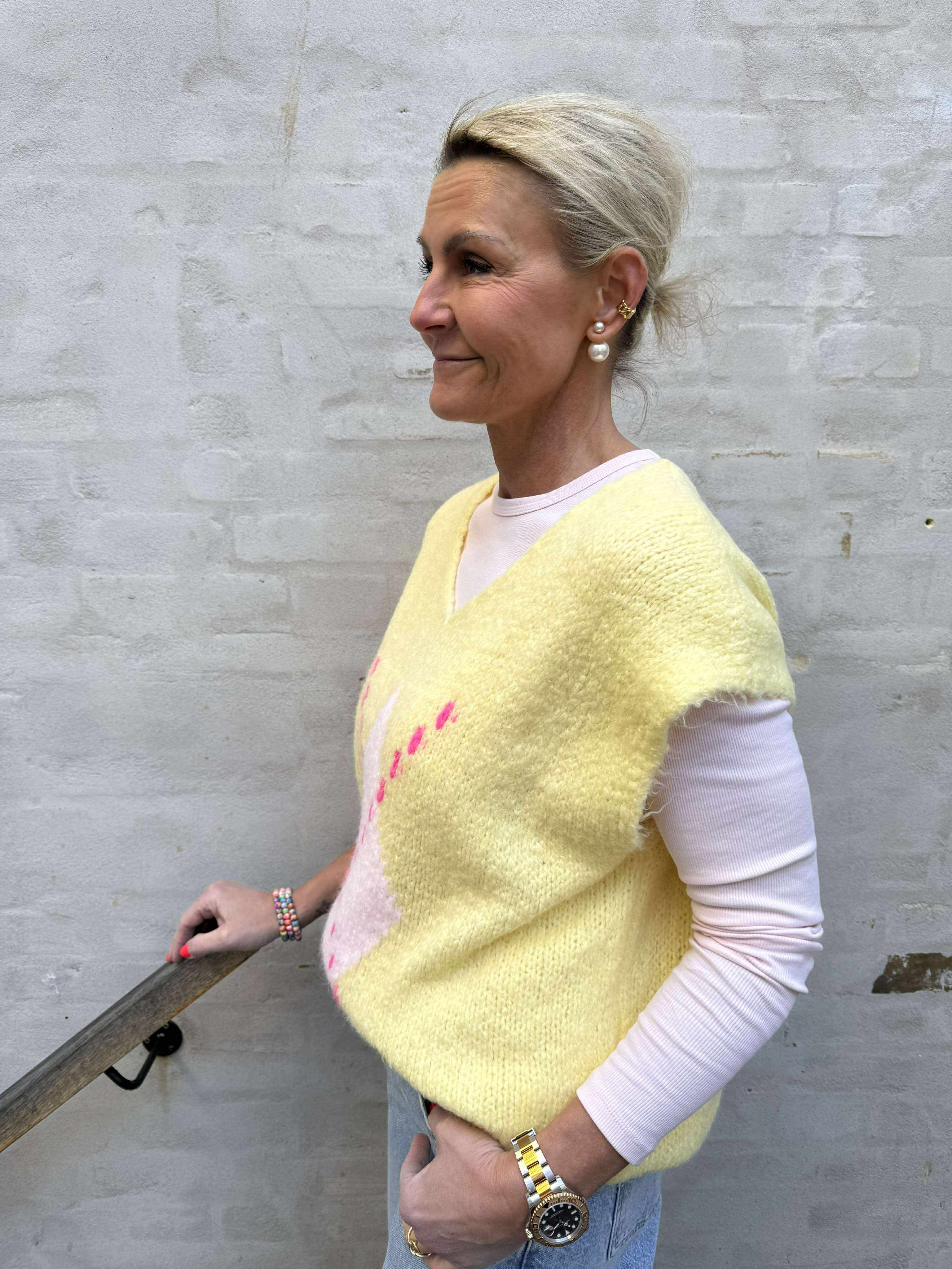 Viola Knit Vest - Yellow