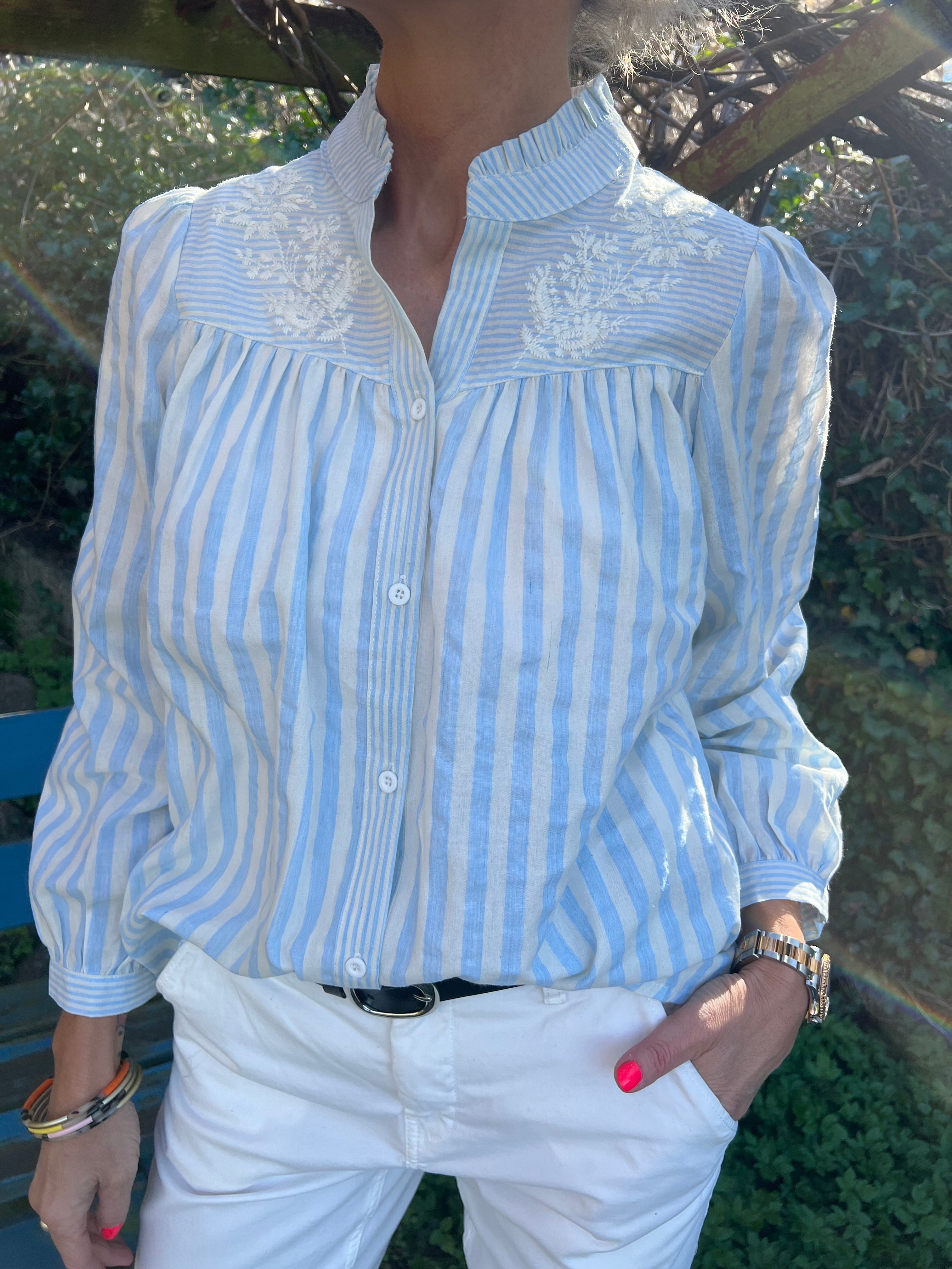 Musy shirt blue stripe