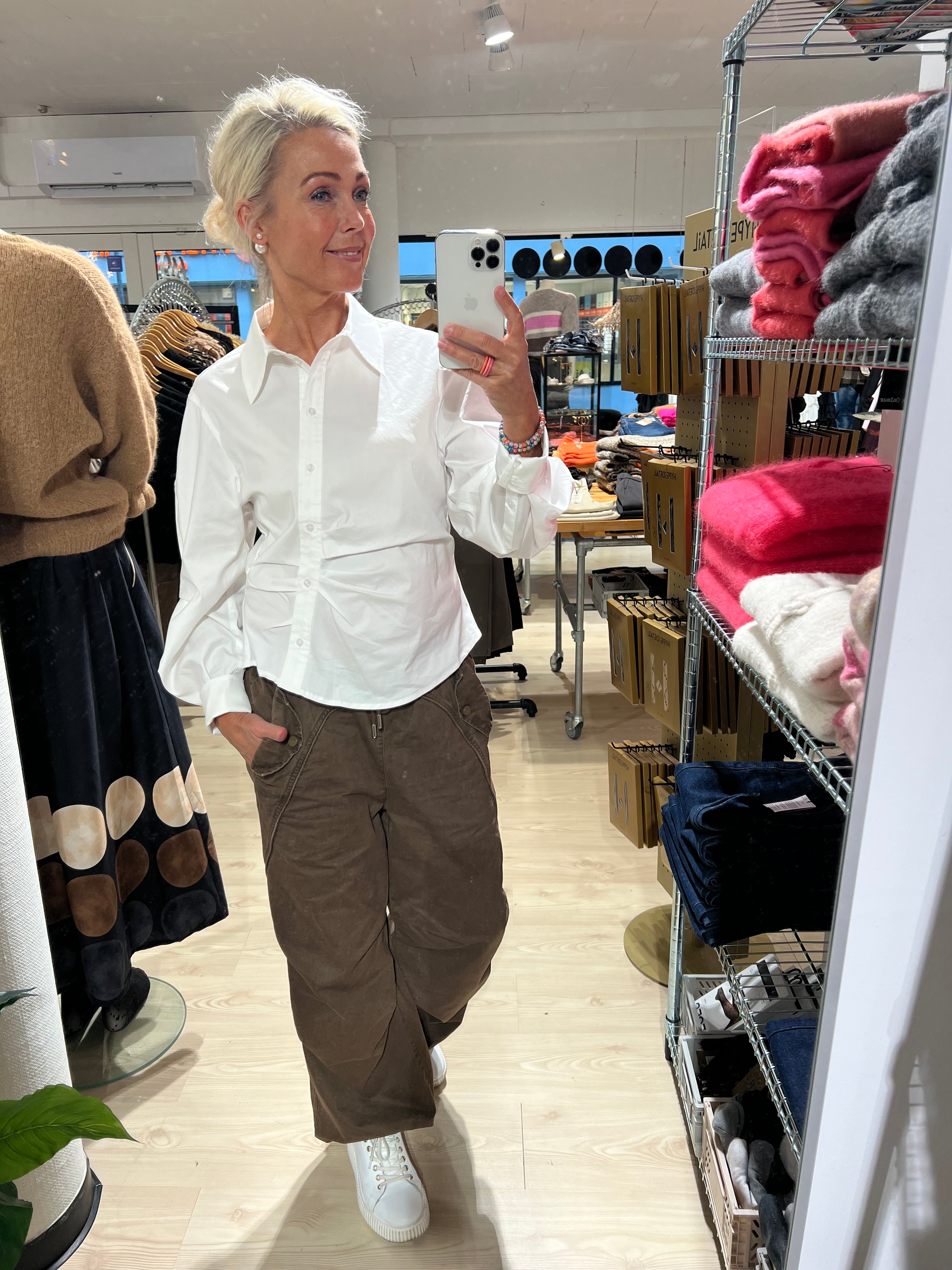 SannaCC Asym Placket Shirt - White