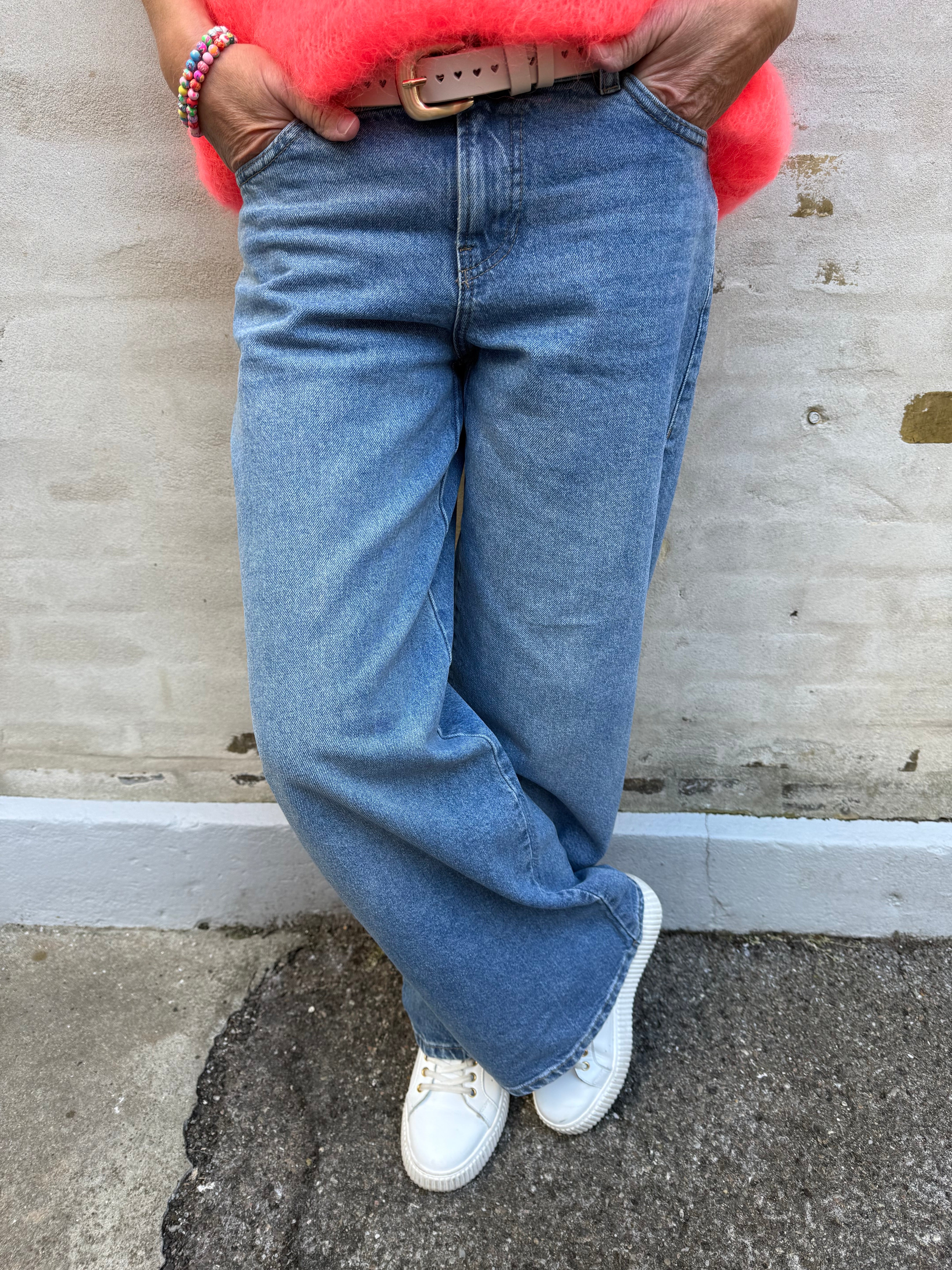 Selma low waist wide jeans - Medium Blue Denim