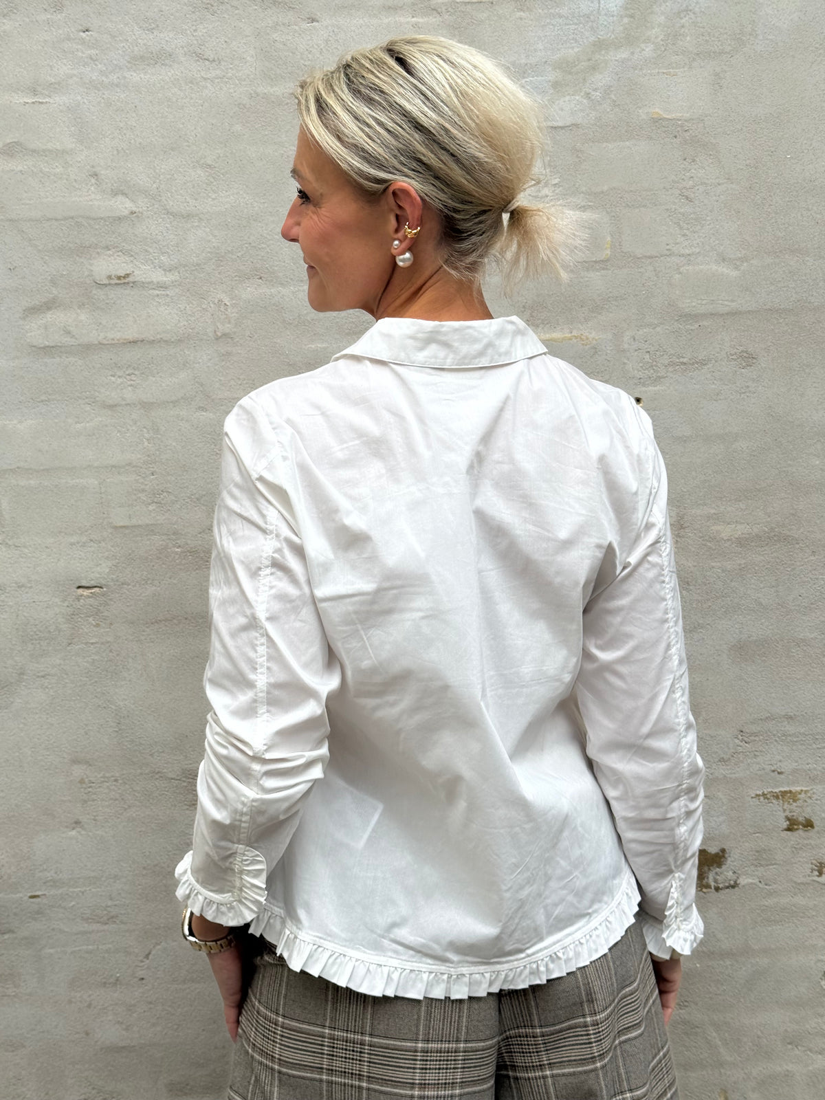 MARGI ANTOINETT FRILL SHIRT - Gardenia