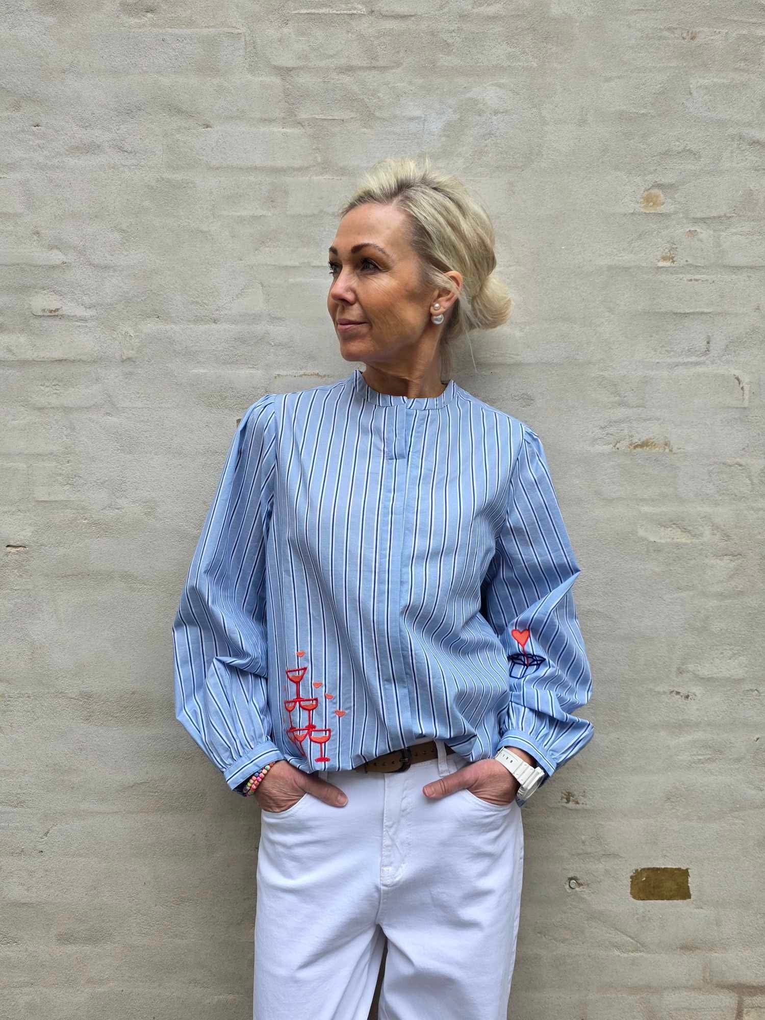 Champagne långklänning - marinblå