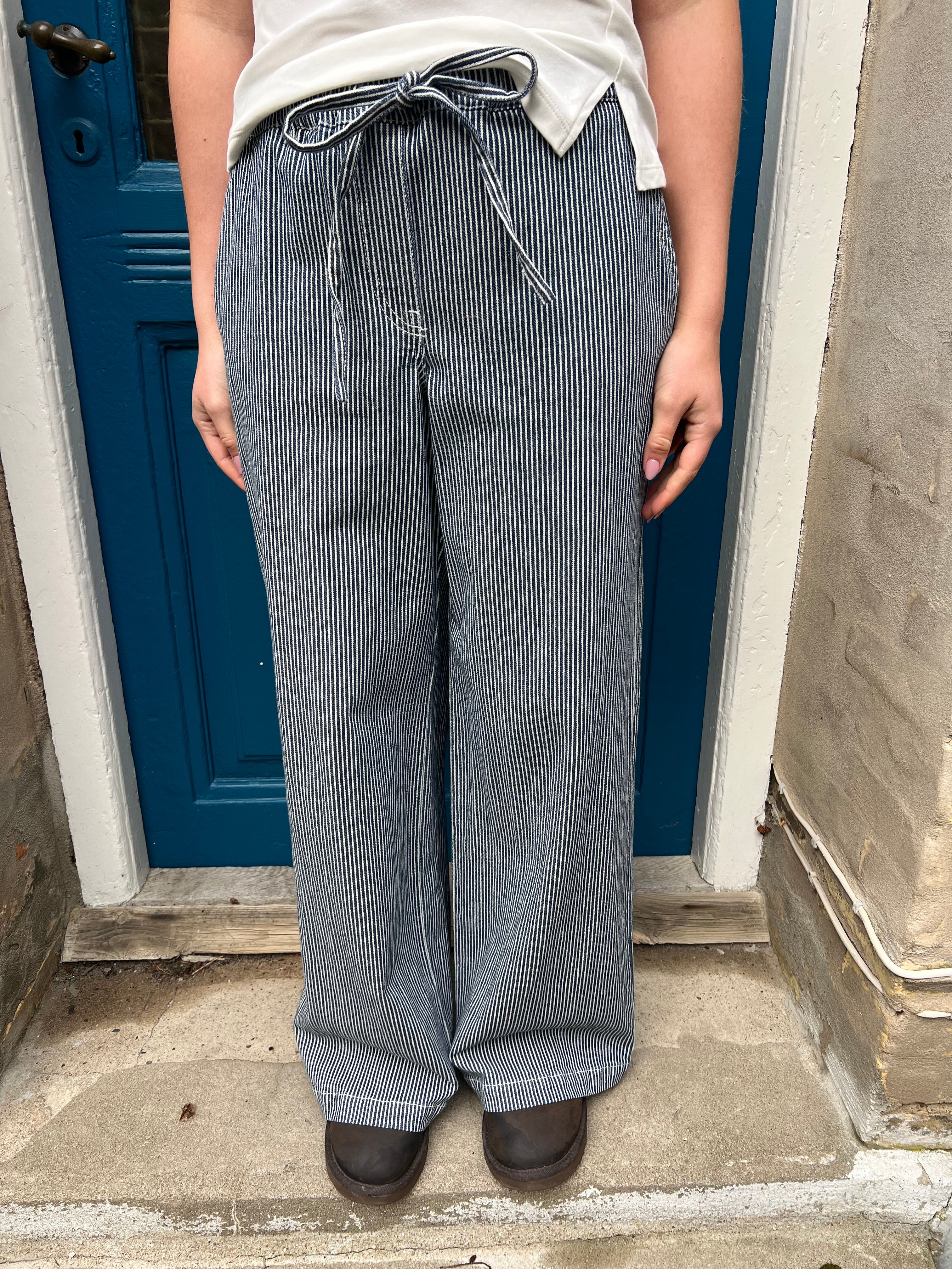 NIKITA WIDE STRING PANTS - Black Iris CLOUD DANCER