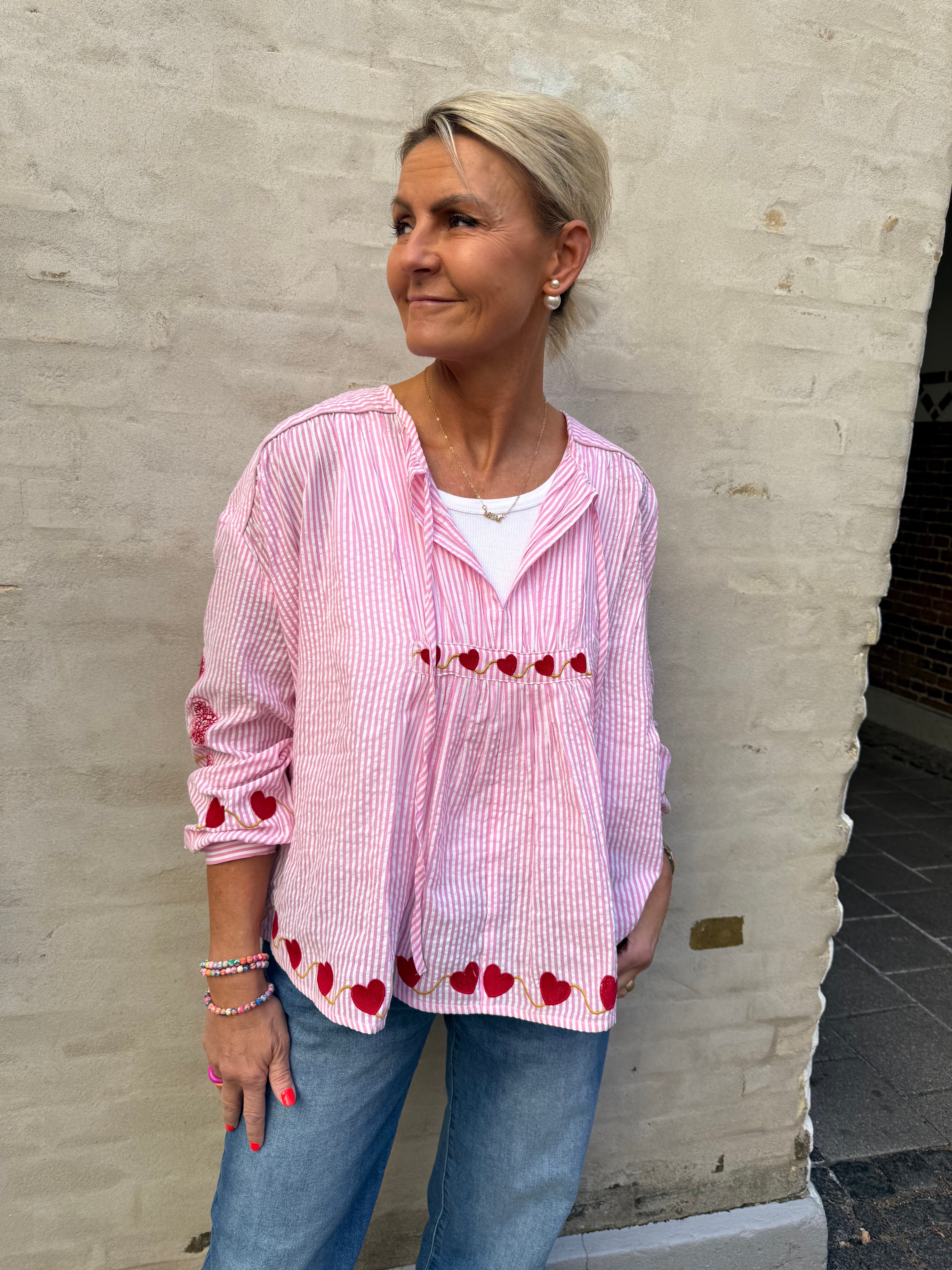 PREORDER-Heart Blouse - Rosa Flower