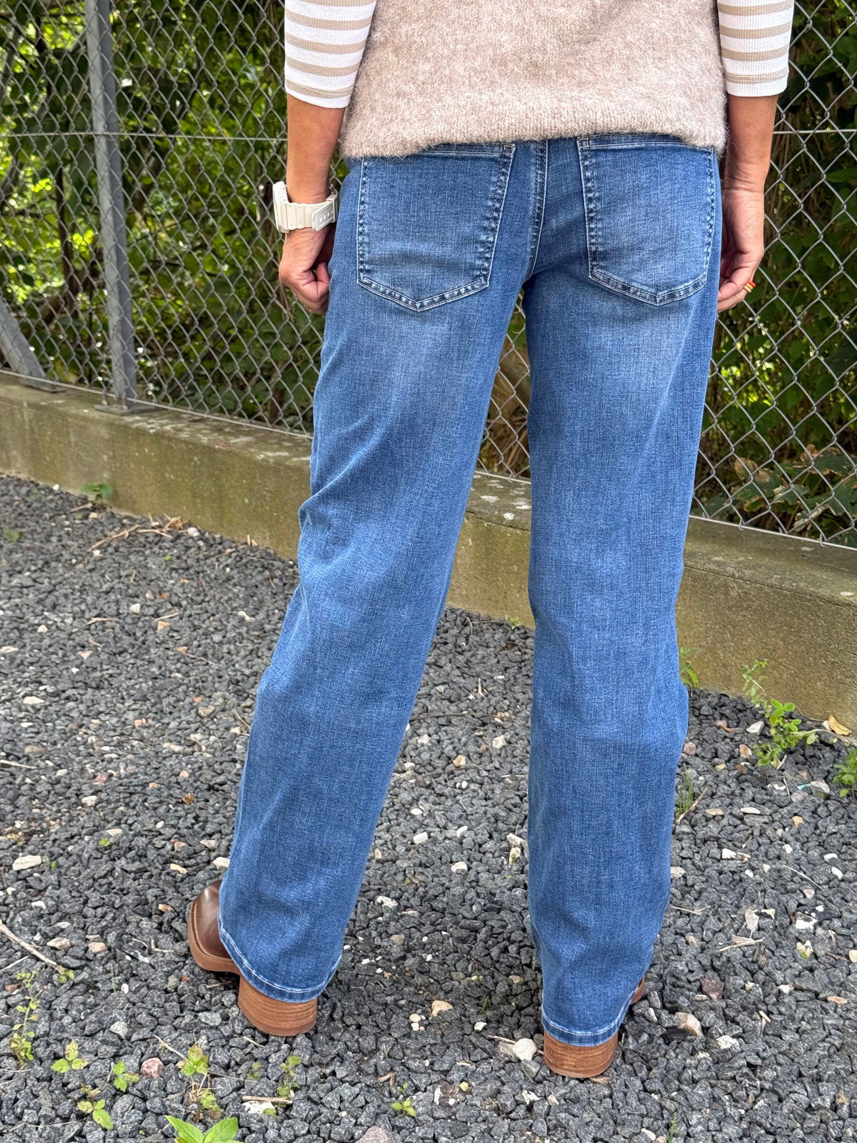 Amalia Straight Leg - Mid Blue Washed
