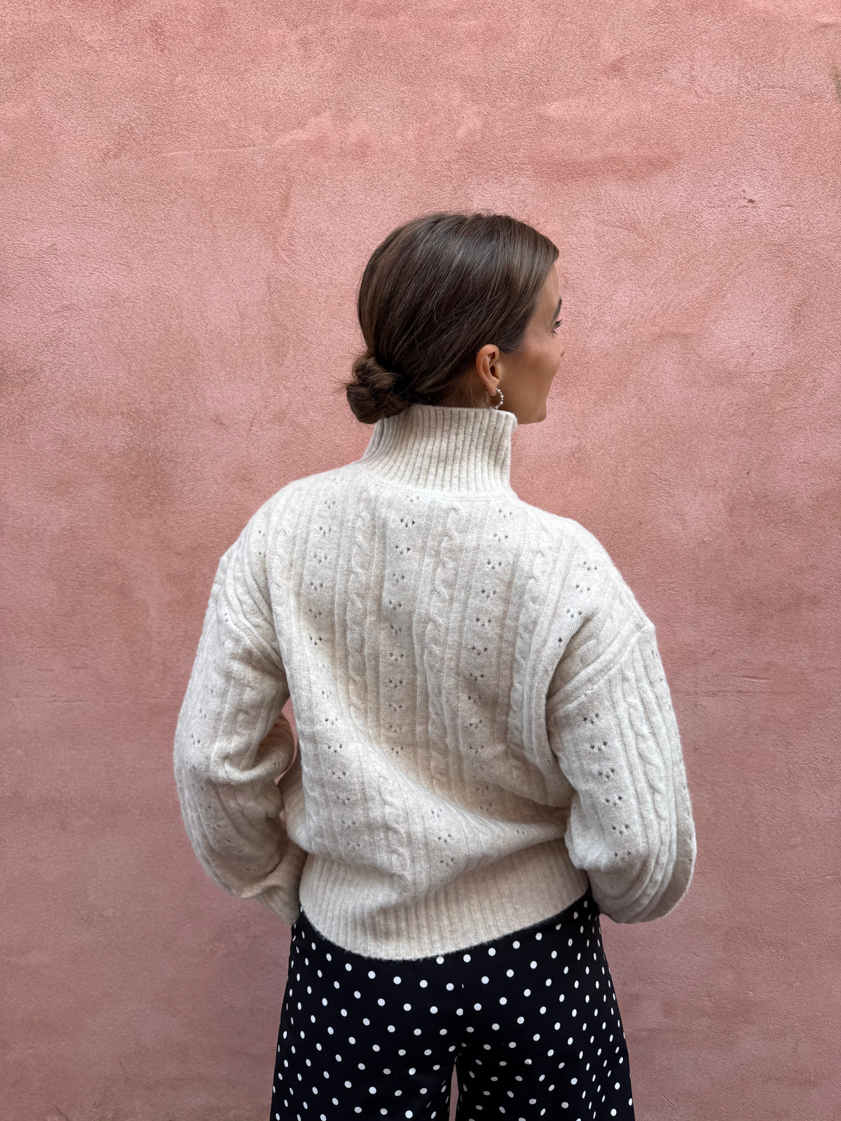 Anda Cable Knit Blouse - Ivory
