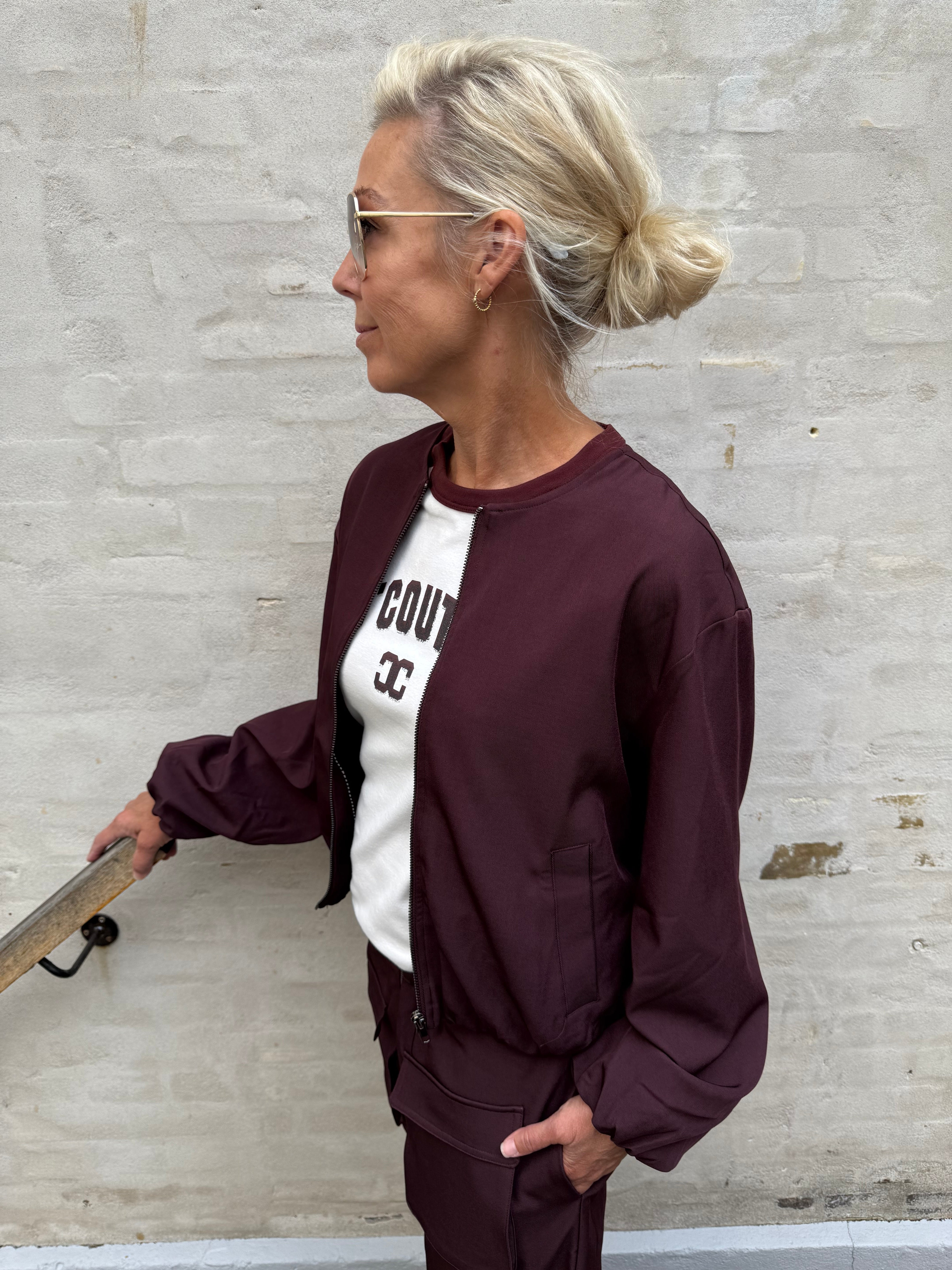 Luna Balloon Zip Jacket - Winered
