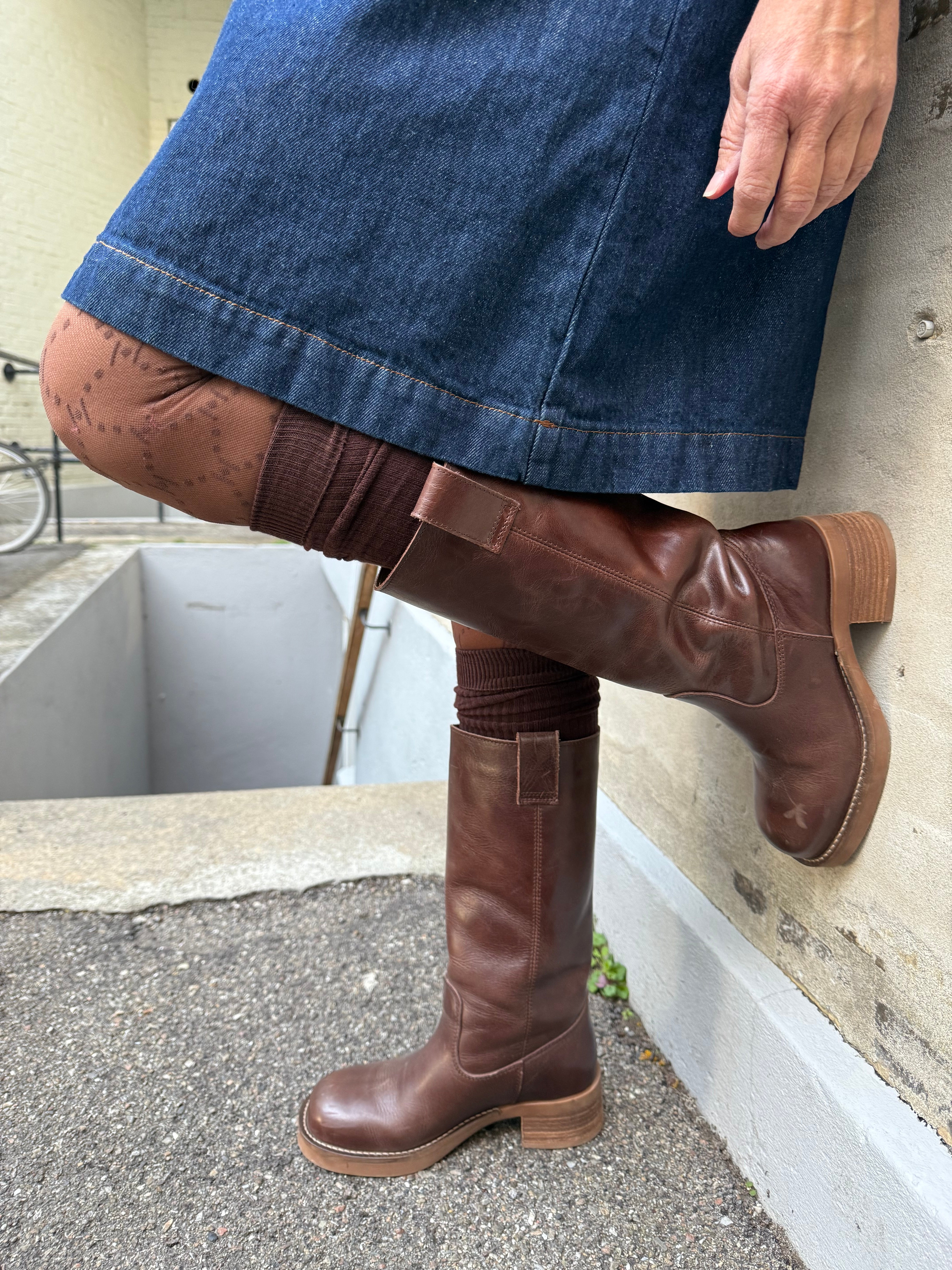 MALIKA kneehigh rib sock - Mocca