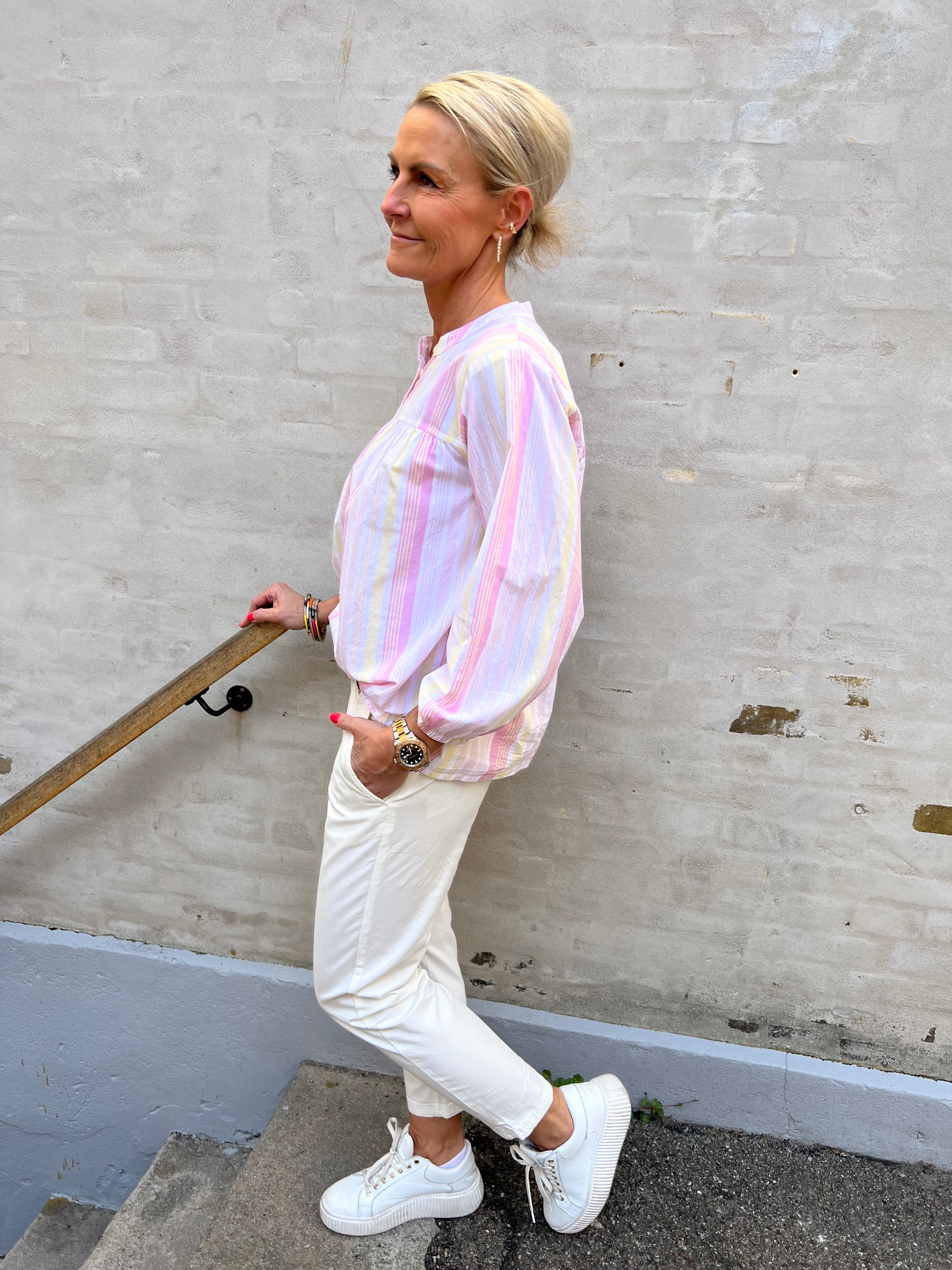 Beha blouse pink/yellow/lavender stripe