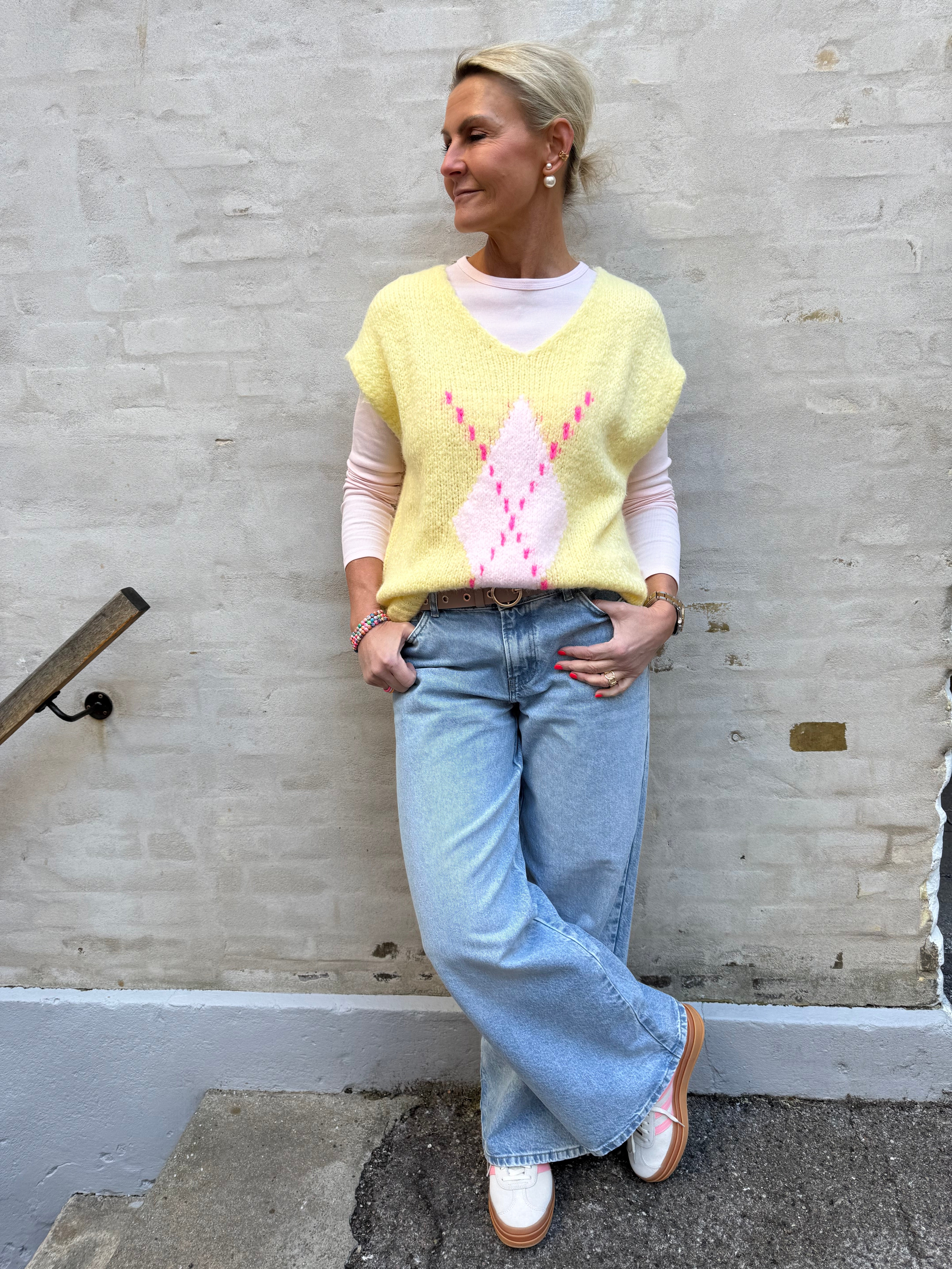 Selma low waist wide jeans - Light Blue Denim