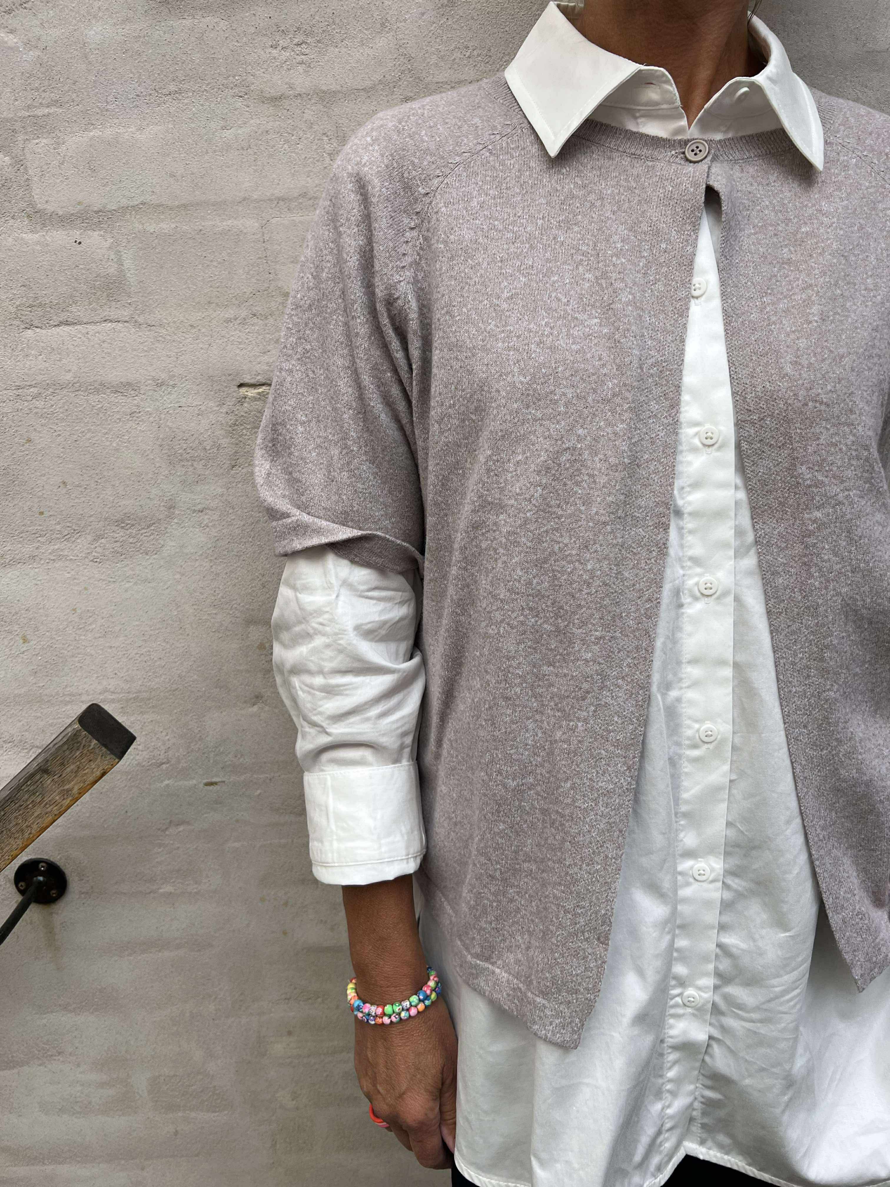 Bree Knit Cardigan - Crockery Melange