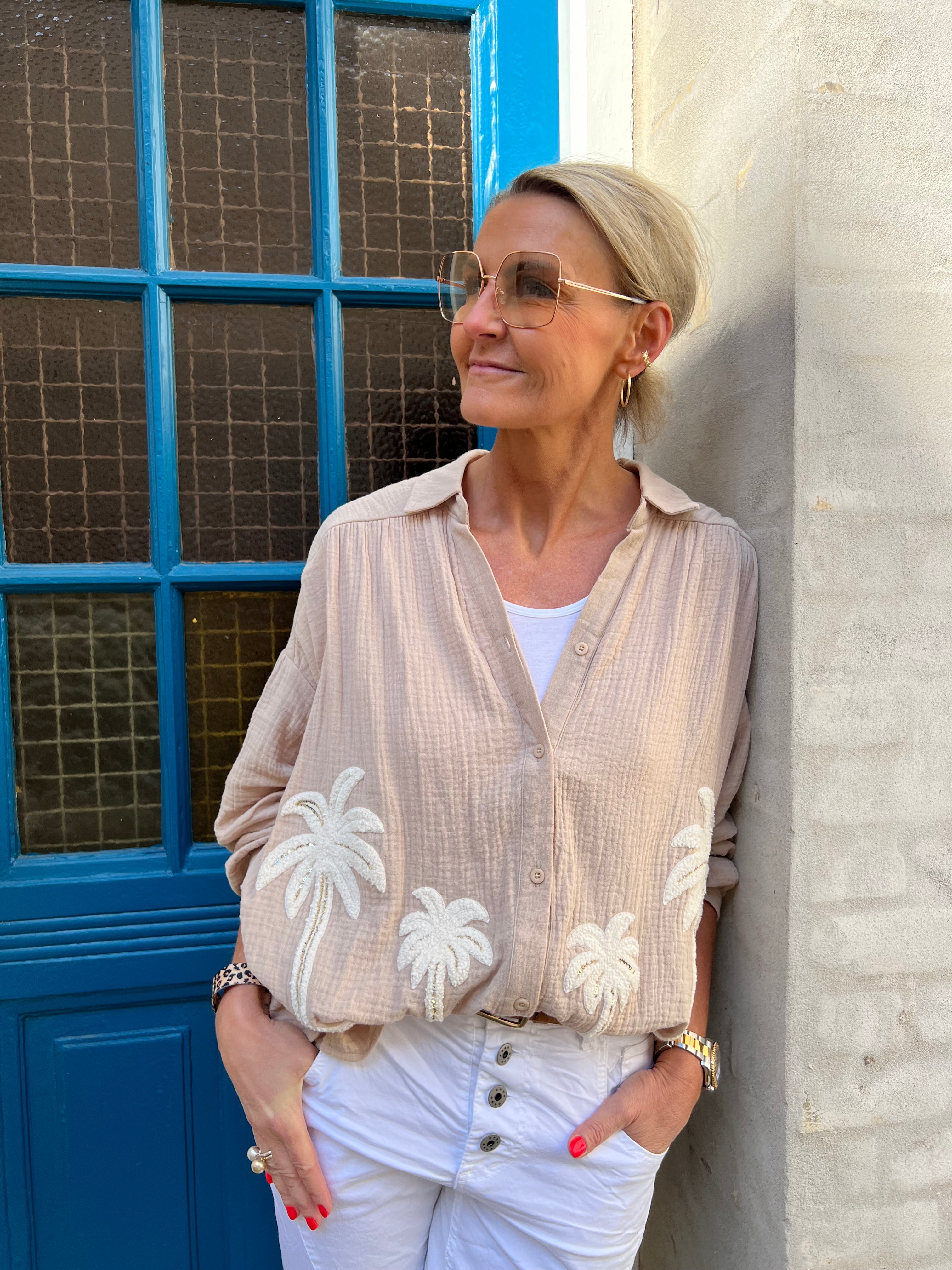 Musy palm shirt beige