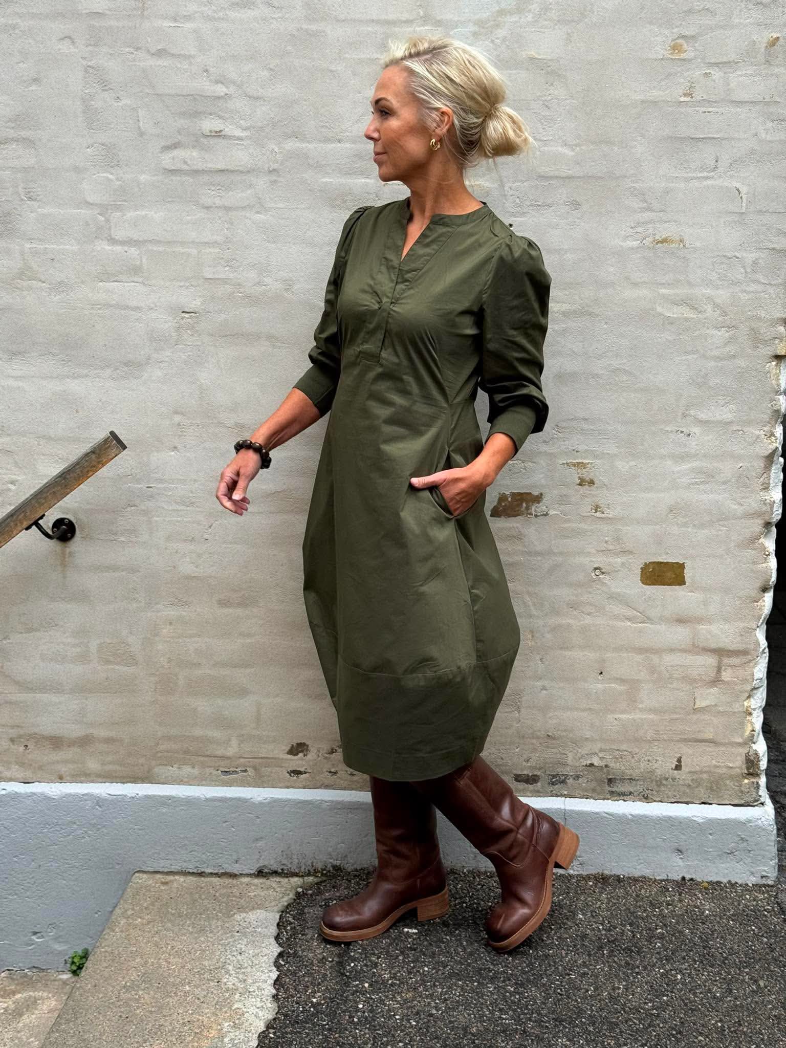 Antoinett 3/4 Sleeve Dress - Burnt Olive