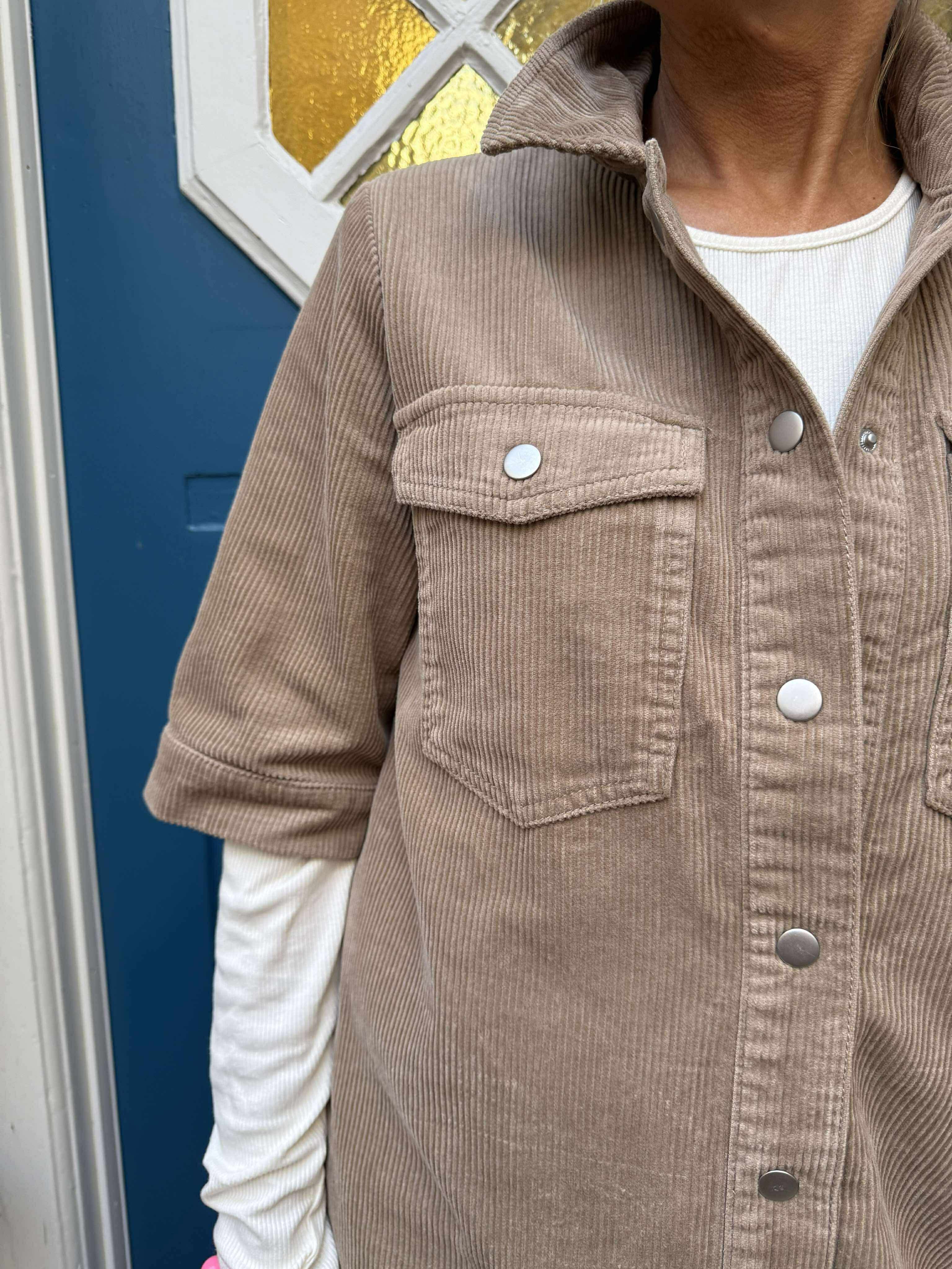 SHIRAZ SS BUTTON DRESS - Silver Mink