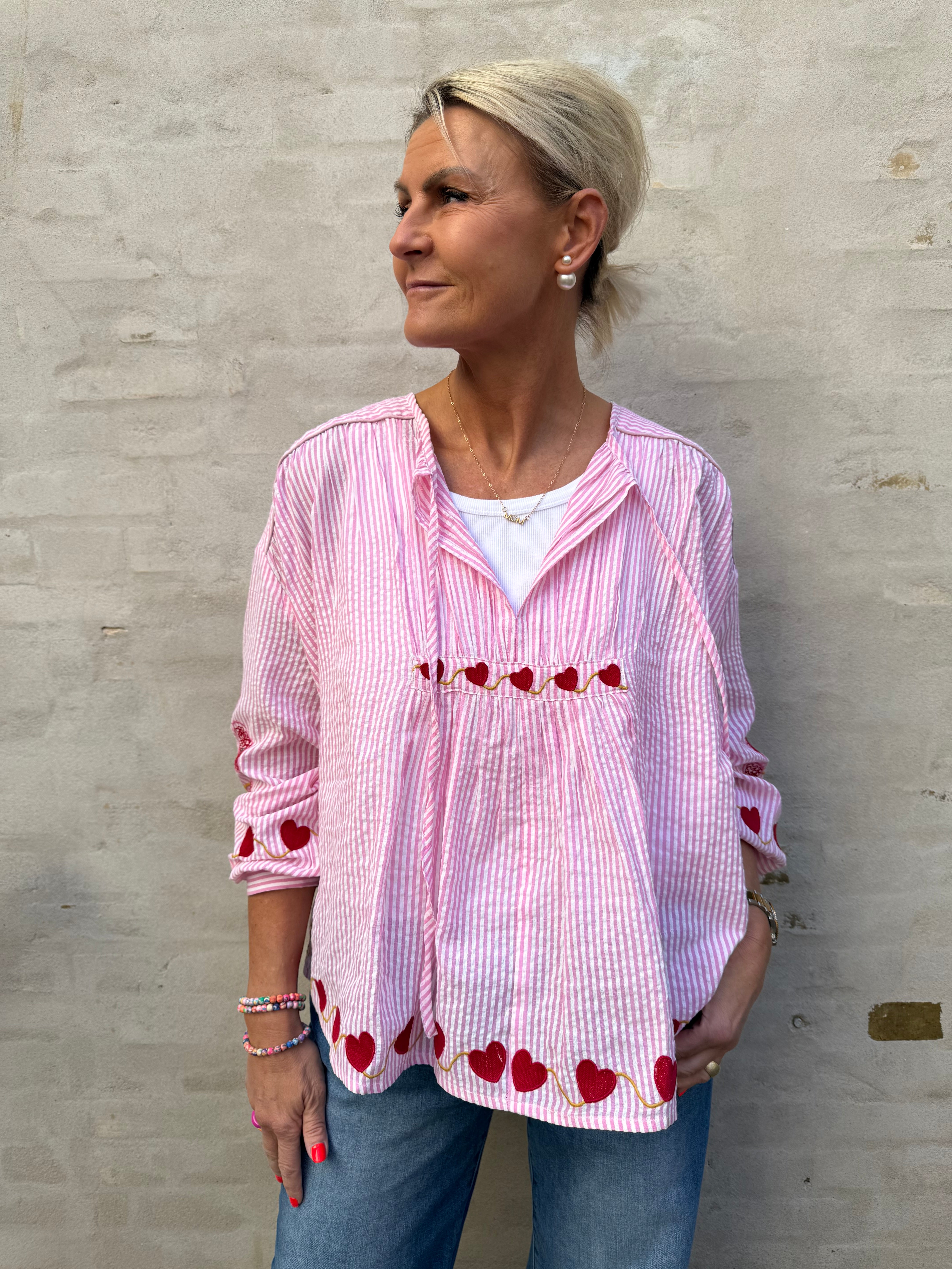PREORDER-Heart Blouse - Rosa Flower