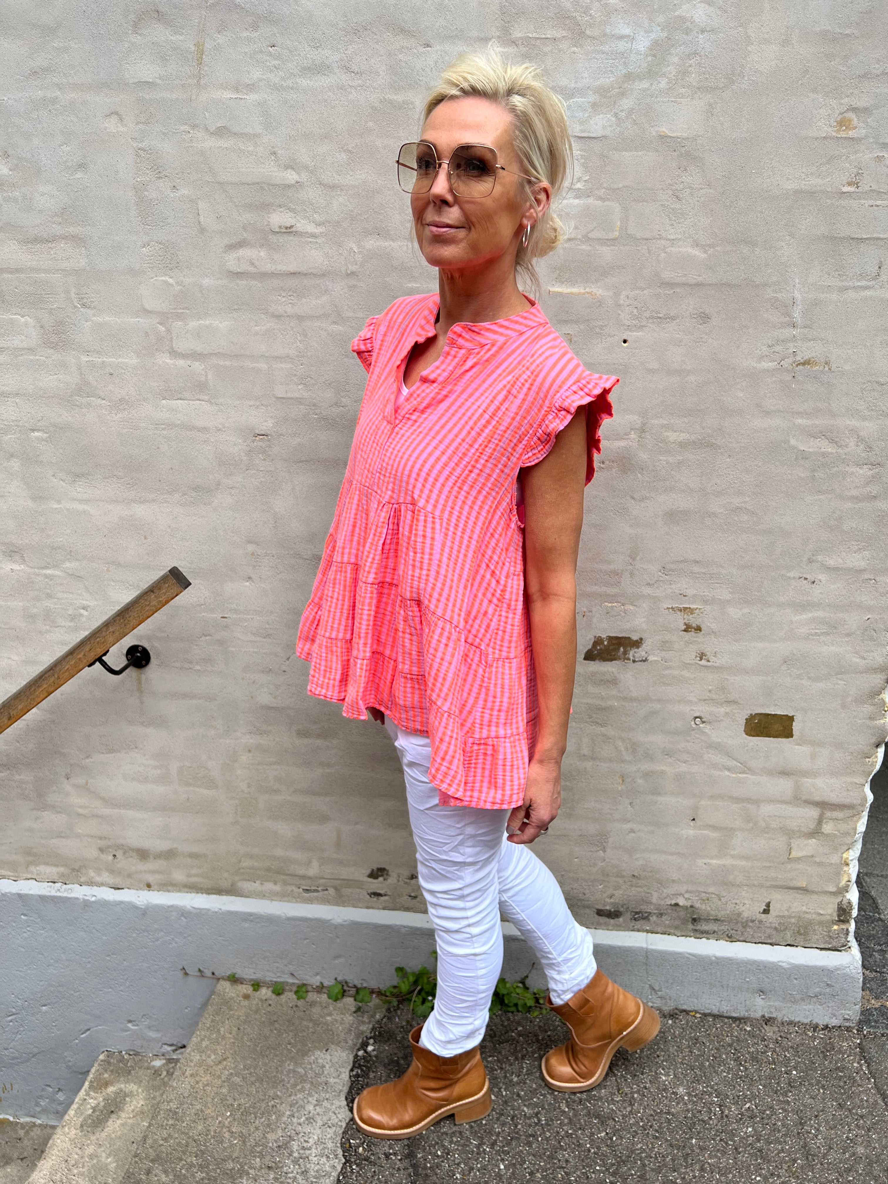 Dolly top strib orange