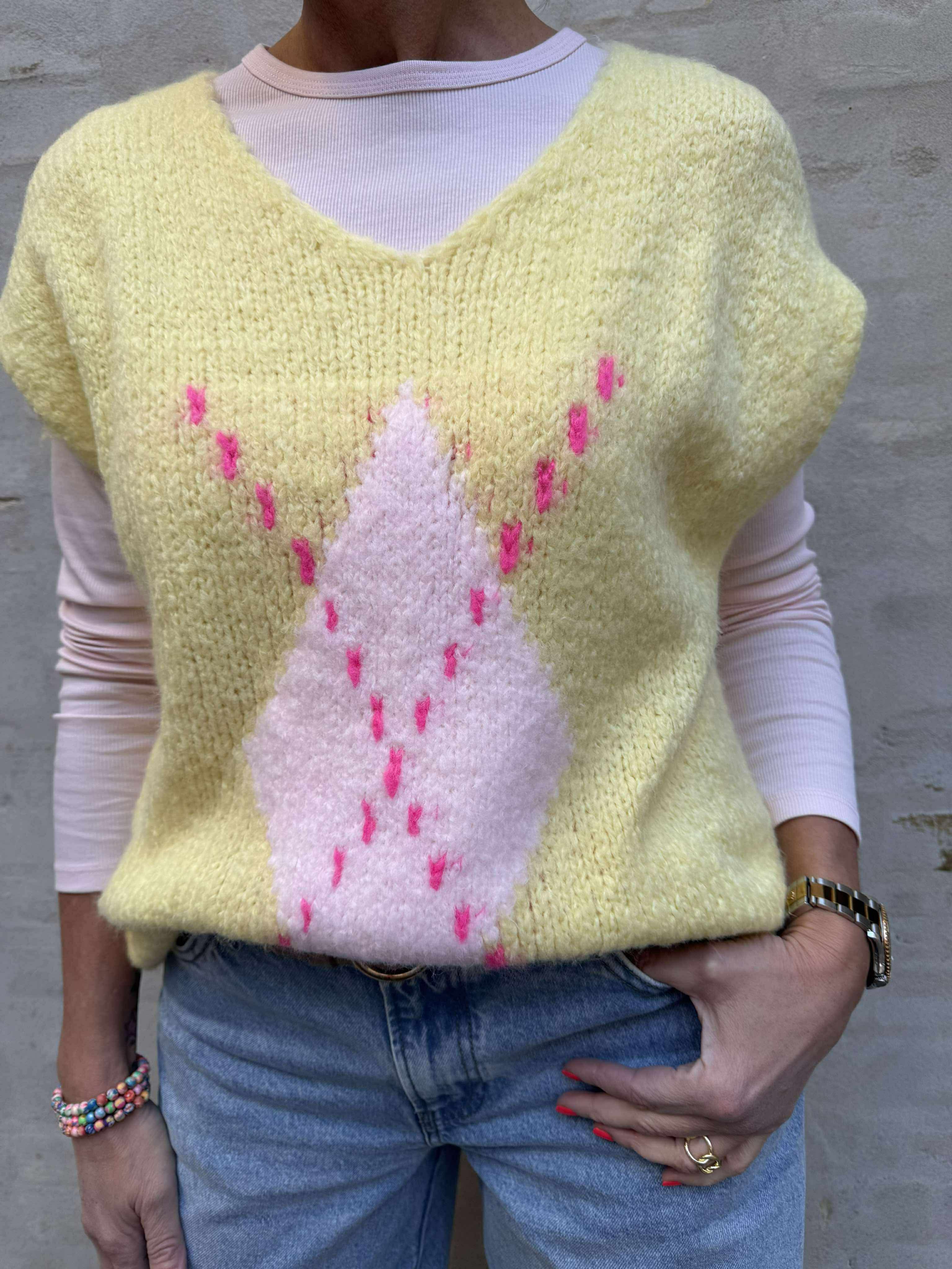 Viola Knit Vest - Yellow