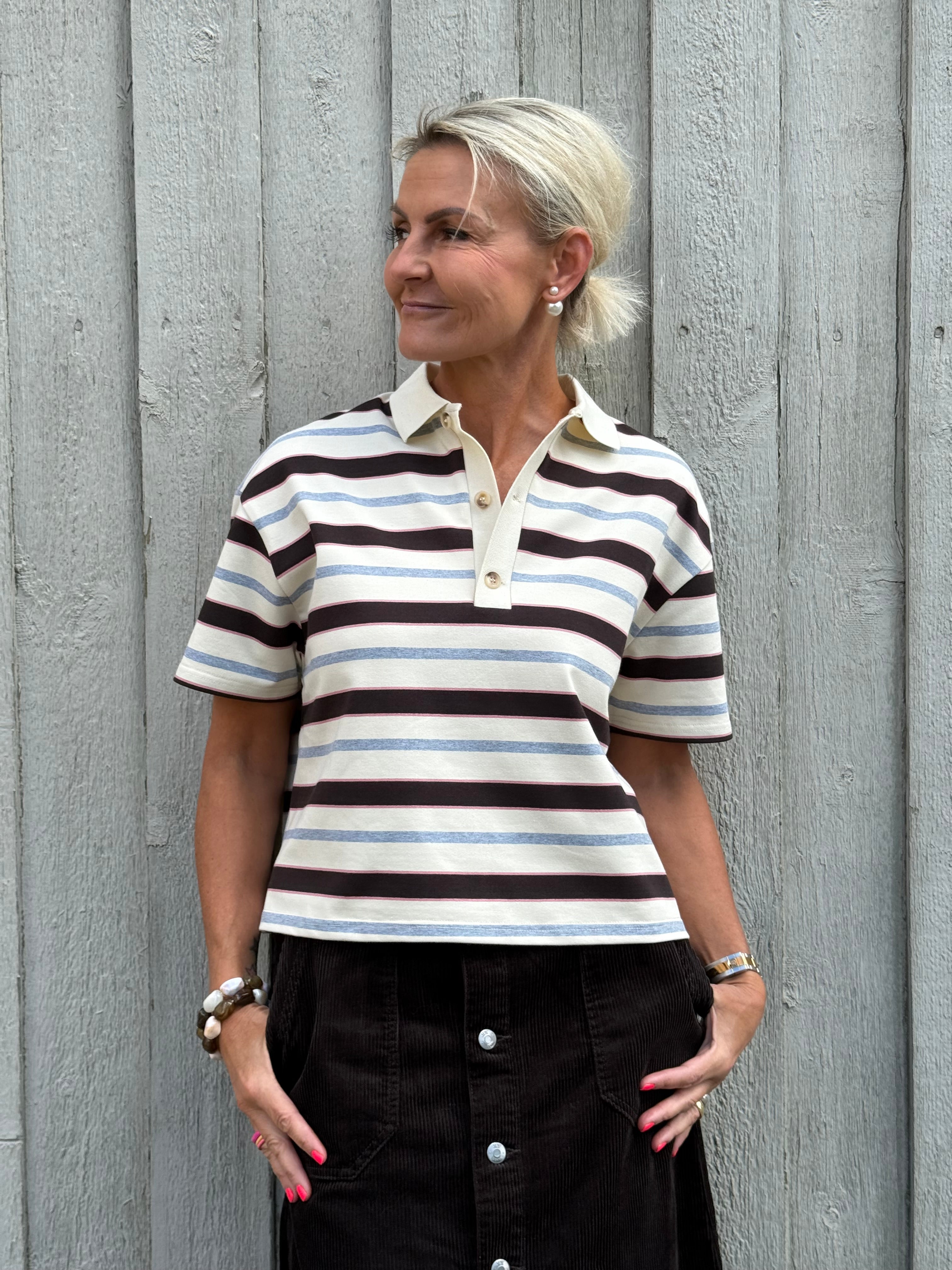 Vennera Triple Stripe Pikétröja - Grå