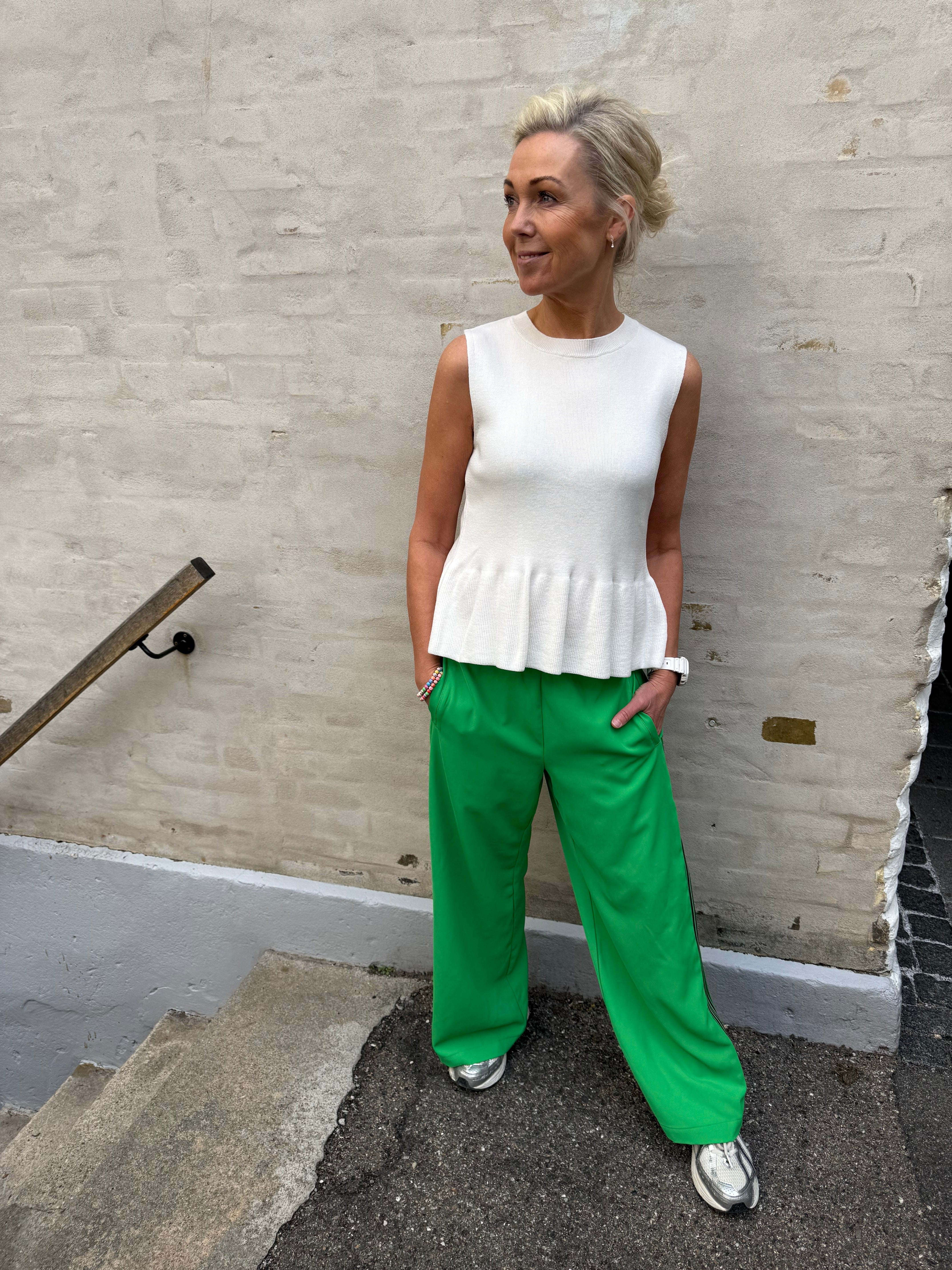AminaCC zip Panel Pant - Grön