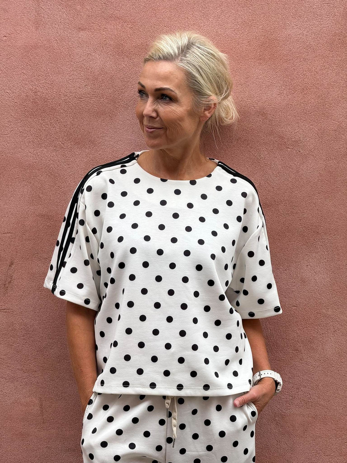 Sporty Dot Tee - White