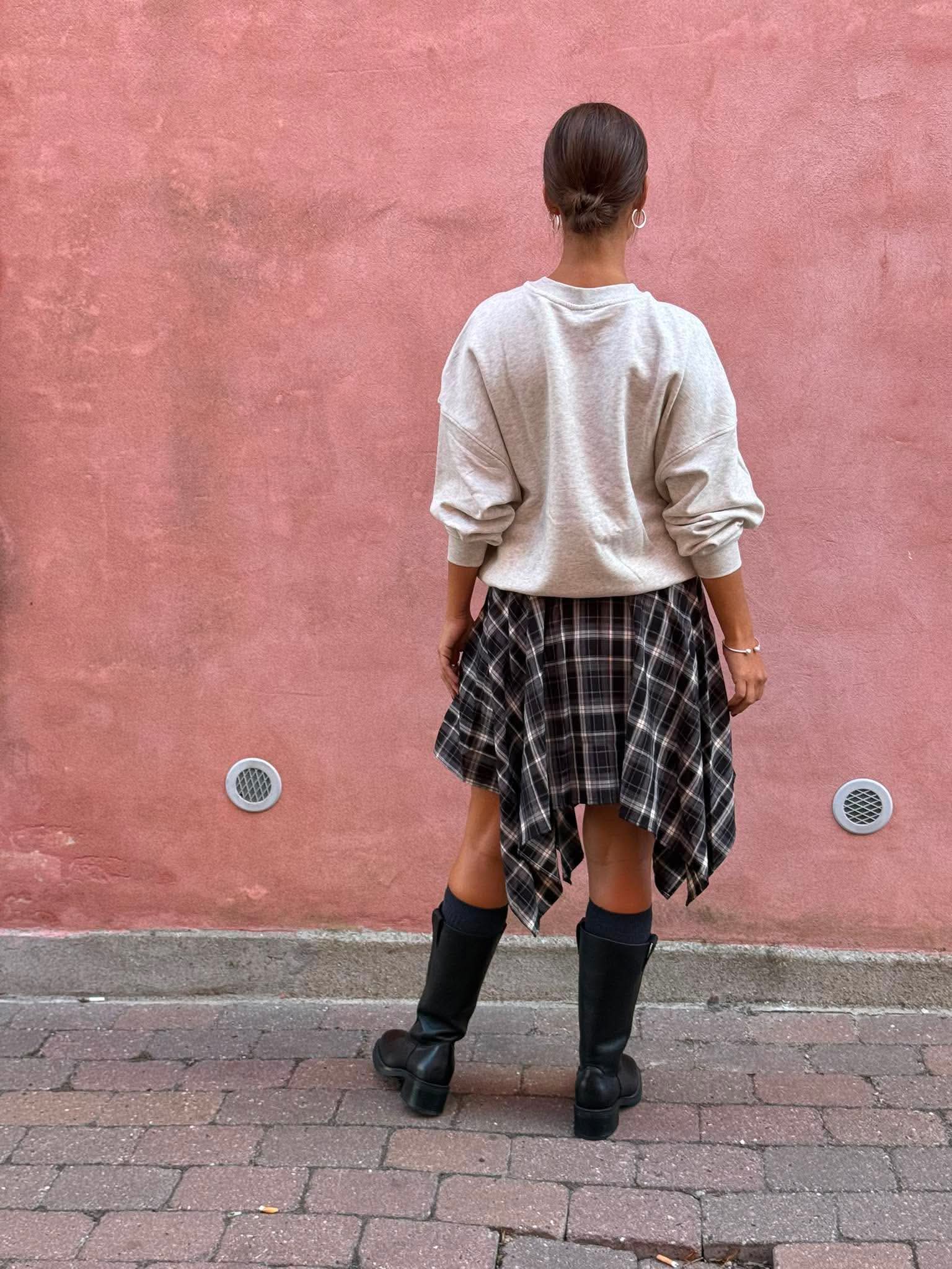 DagnyCC Check Tie Skirt - Black