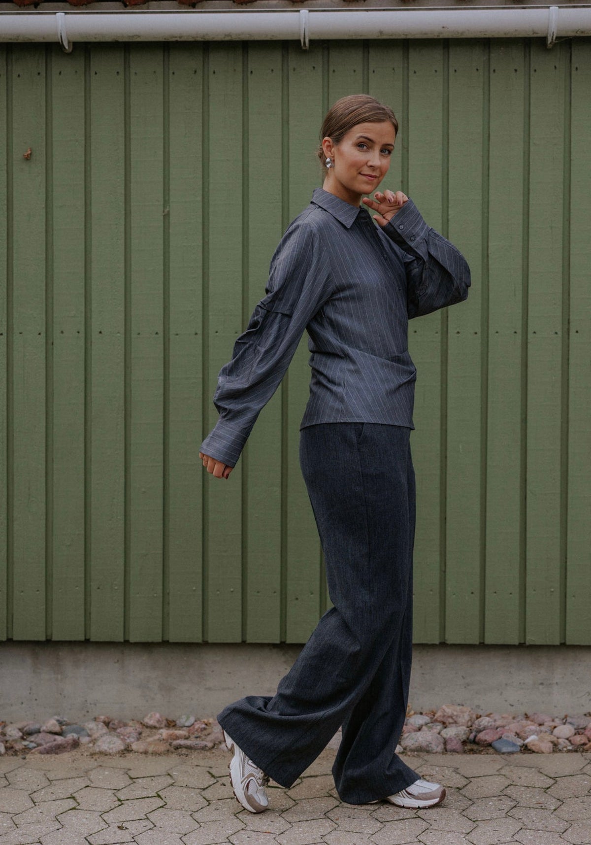 LyviaCC Asym Pin Shirt - Mellangrå