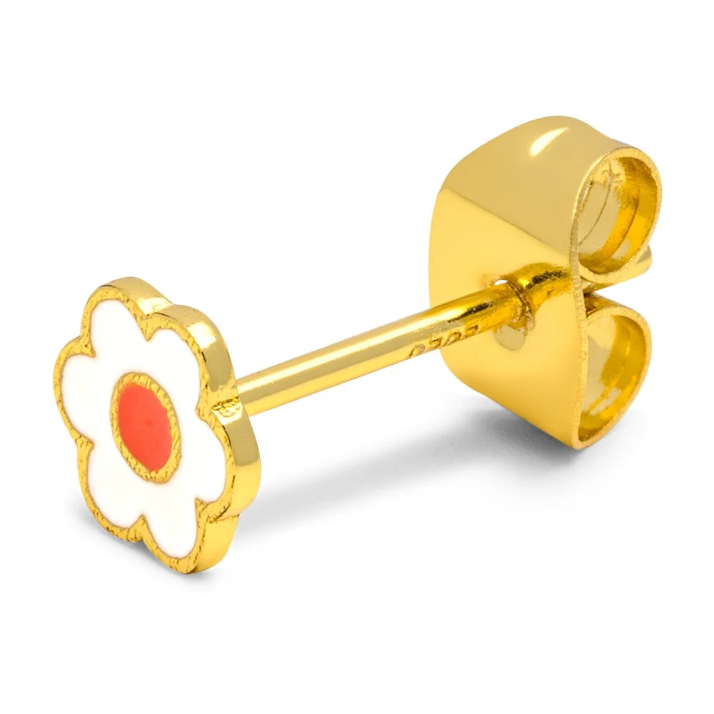 Anemone ørering 1 stk forgyldt - Guld