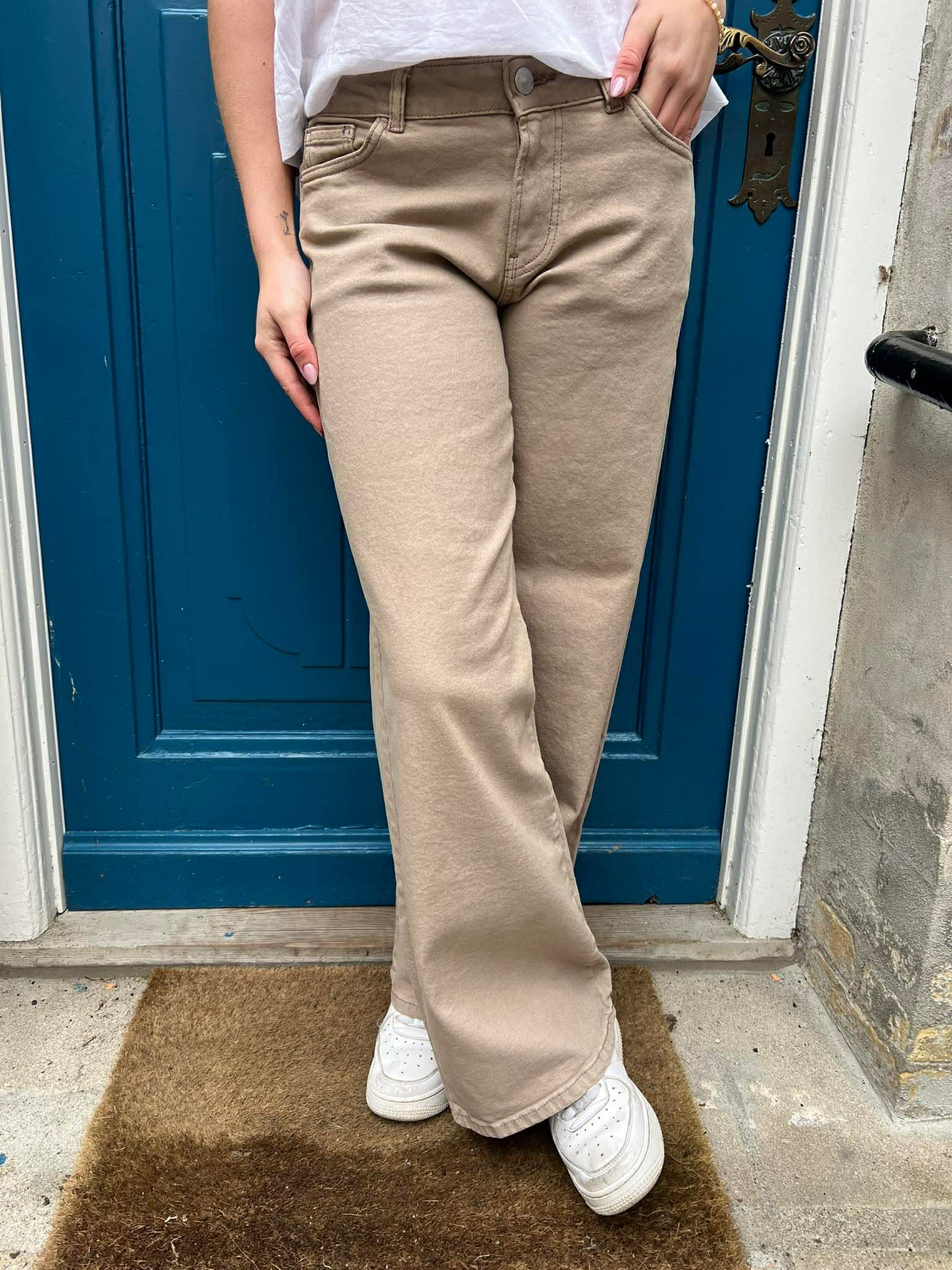 SELMA LW WIDE COLORED JEANS - Greige