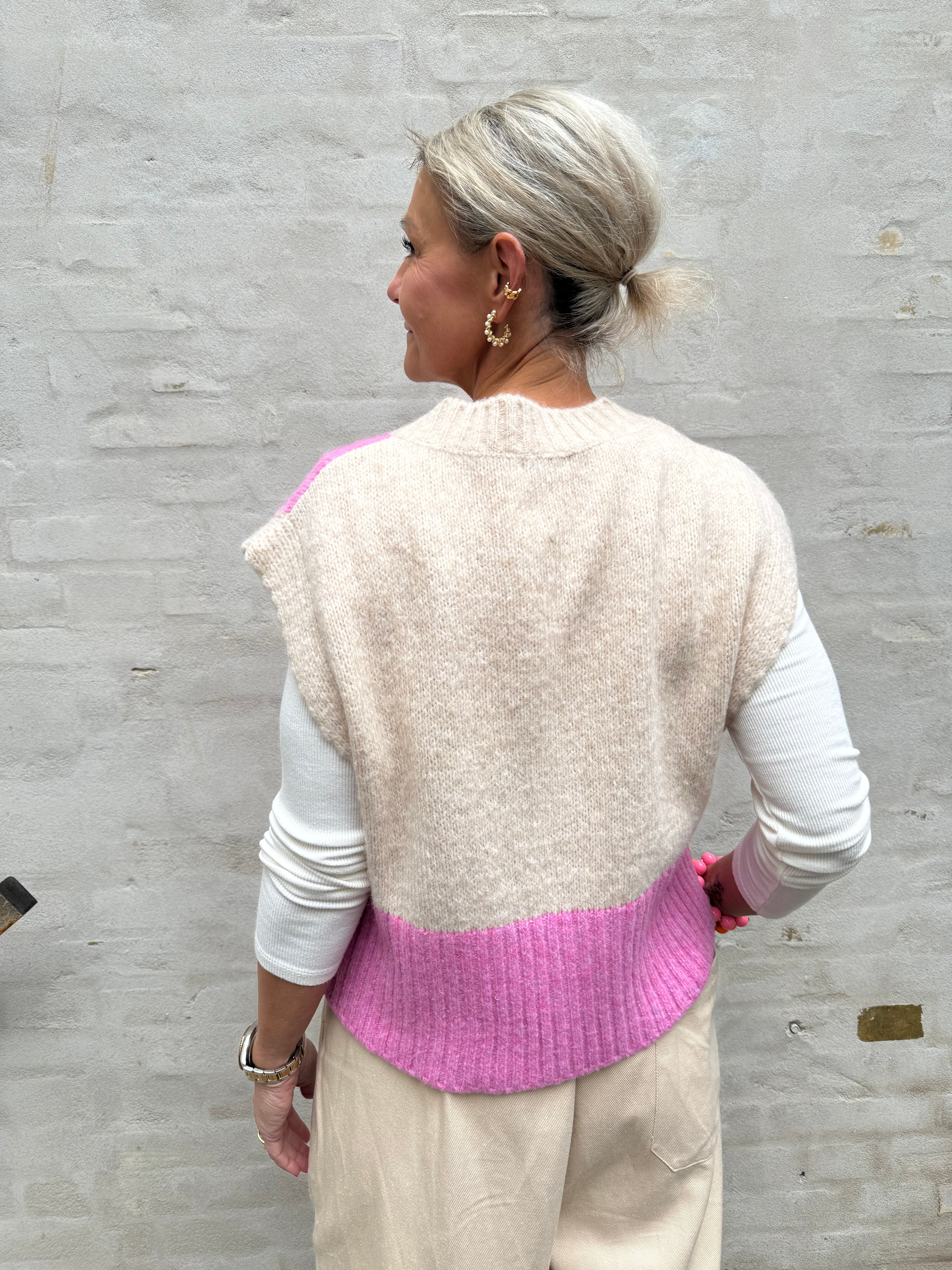 Candice Vest - Pink/Beige