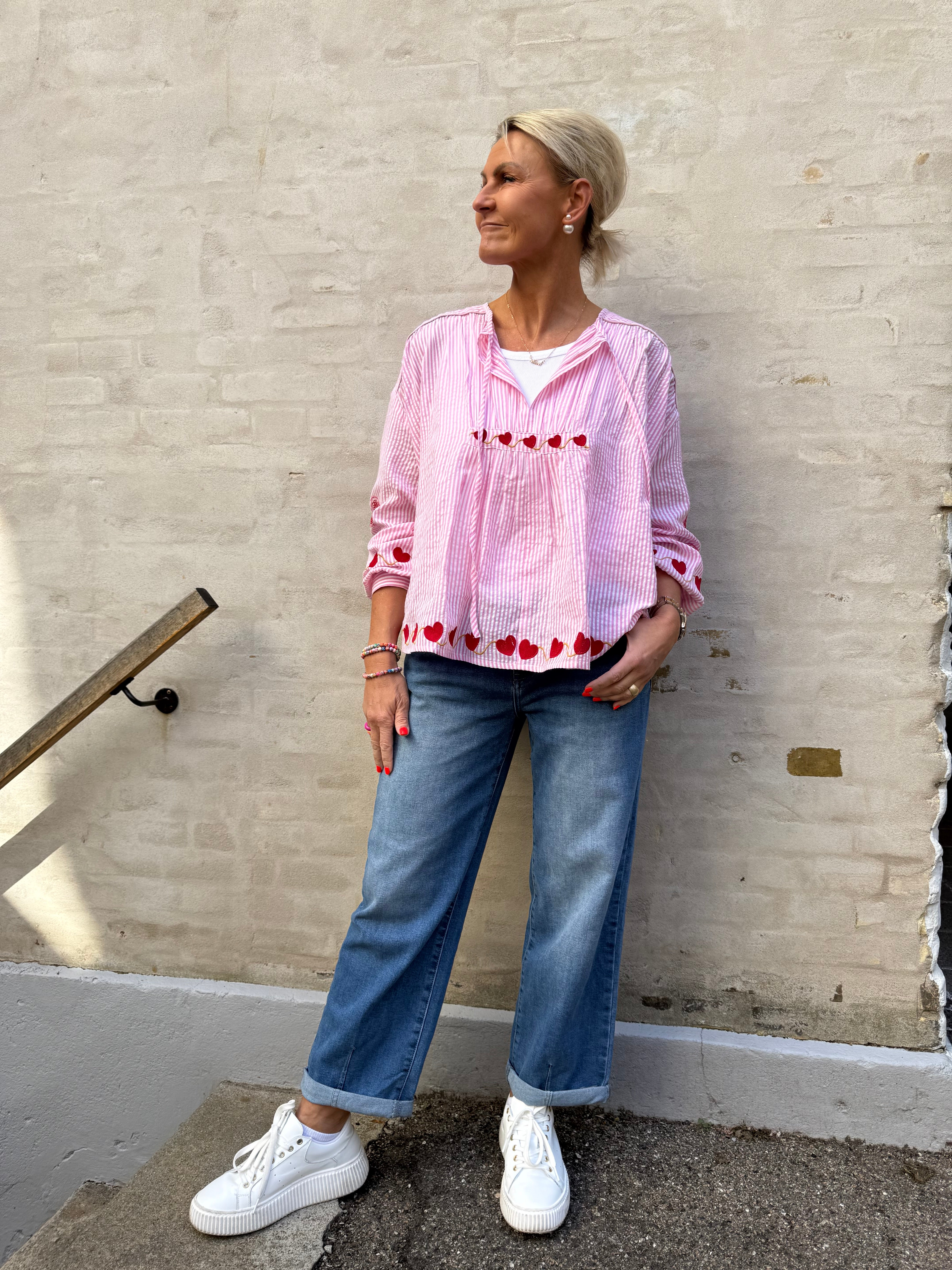 PREORDER-Heart Blouse - Rosa Flower